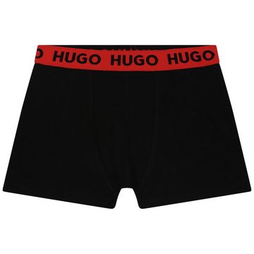HUGO Boxershorts HUGO Boxershorts Trunks 2er Set schwarz weiß mit Logo Print