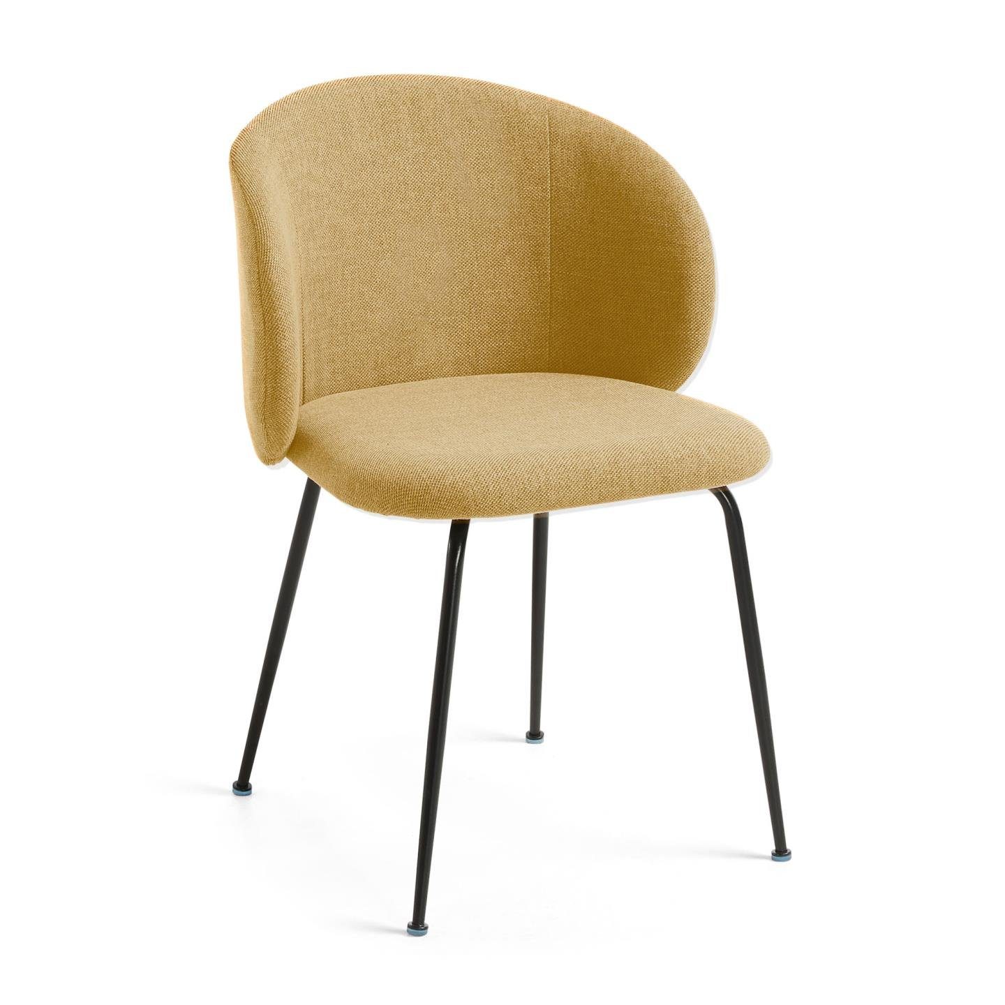 Esszimmerstuhl 2er Set Stühle Minna senfgelb und Stahlbeinen 57x78x56cm stuhl