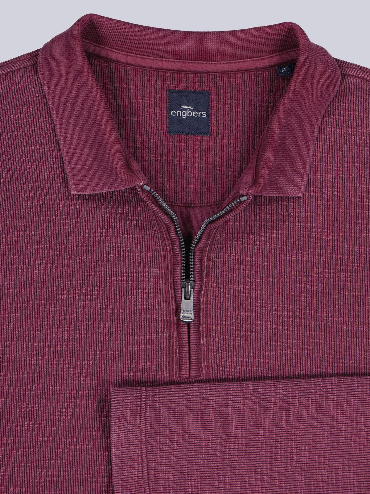 Engbers Langarm-Poloshirt Herren Langarmshirt mit Polokragen, Magenta – Bild 5 von 5