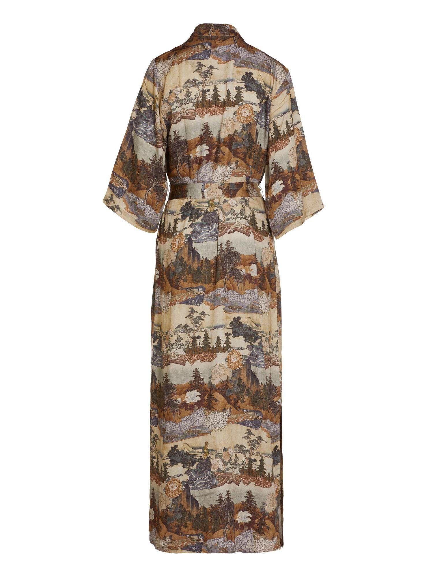 Essenza Kimono Kimono-Kragen, mit Modal, Jula Carice, Langform, Gürtel, Landschaftsprint wunderschönem