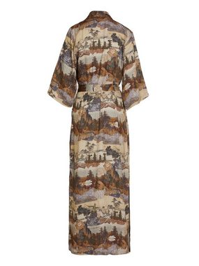 Essenza Kimono Jula Carice, Langform, Modal, Kimono-Kragen, Gürtel, mit wunderschönem Landschaftsprint