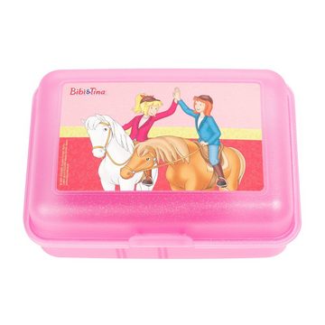 United Labels® Lunchbox Bibi & Tina Brotdose - BFF Pferde Lunchbox mit Trennwand Pink, Kunststoff (PP)