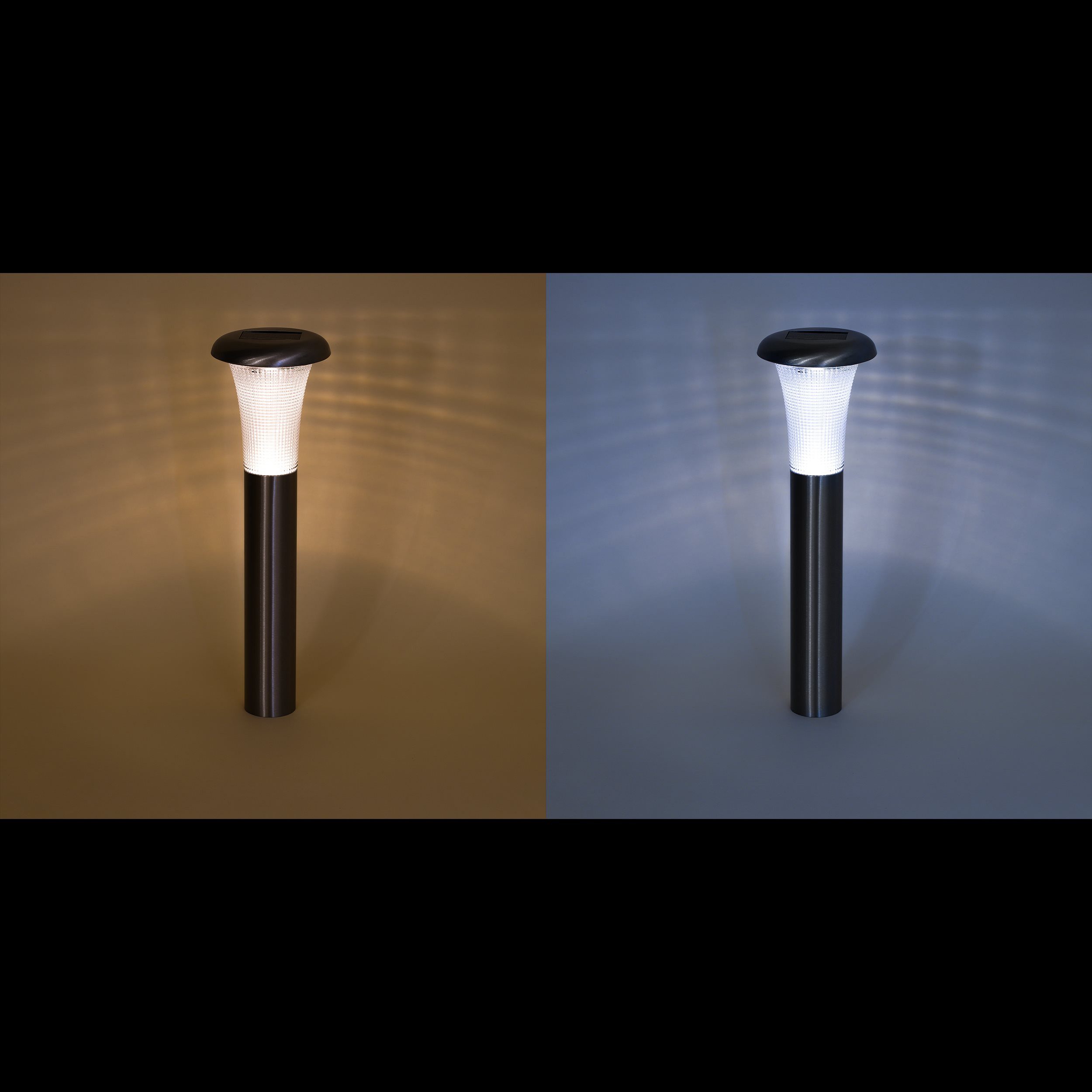 esotec LED Gartenleuchte Solar Edelstahl PIR-Standleuchte Vesuv H38cm 2800K 6000K außen 102067