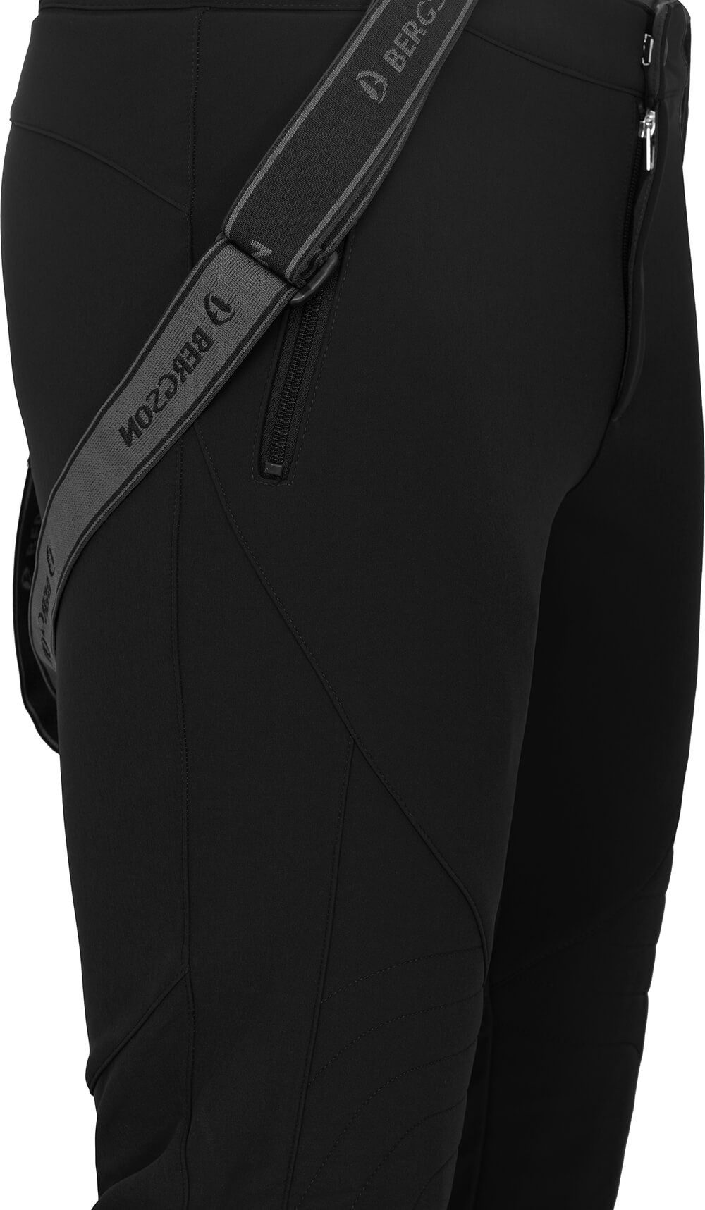 Bergson Skihose JUMPER Herren Softshell Skihose, winddicht, elastisch, Normalgrößen, schwarz