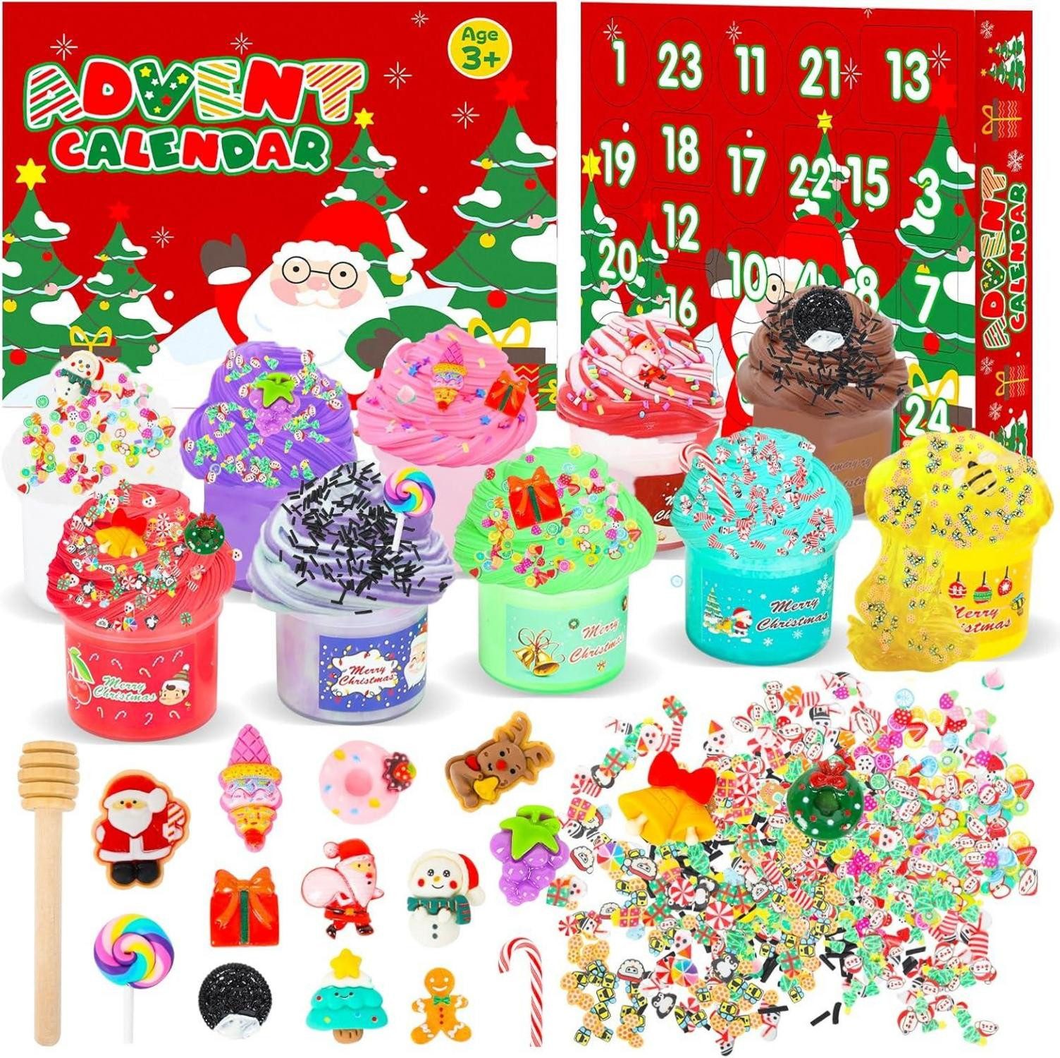 Spielzeug-Adventskalender Adventskalender Schleim DIY Spielzeug 24 Tage Weihnachten Kinder