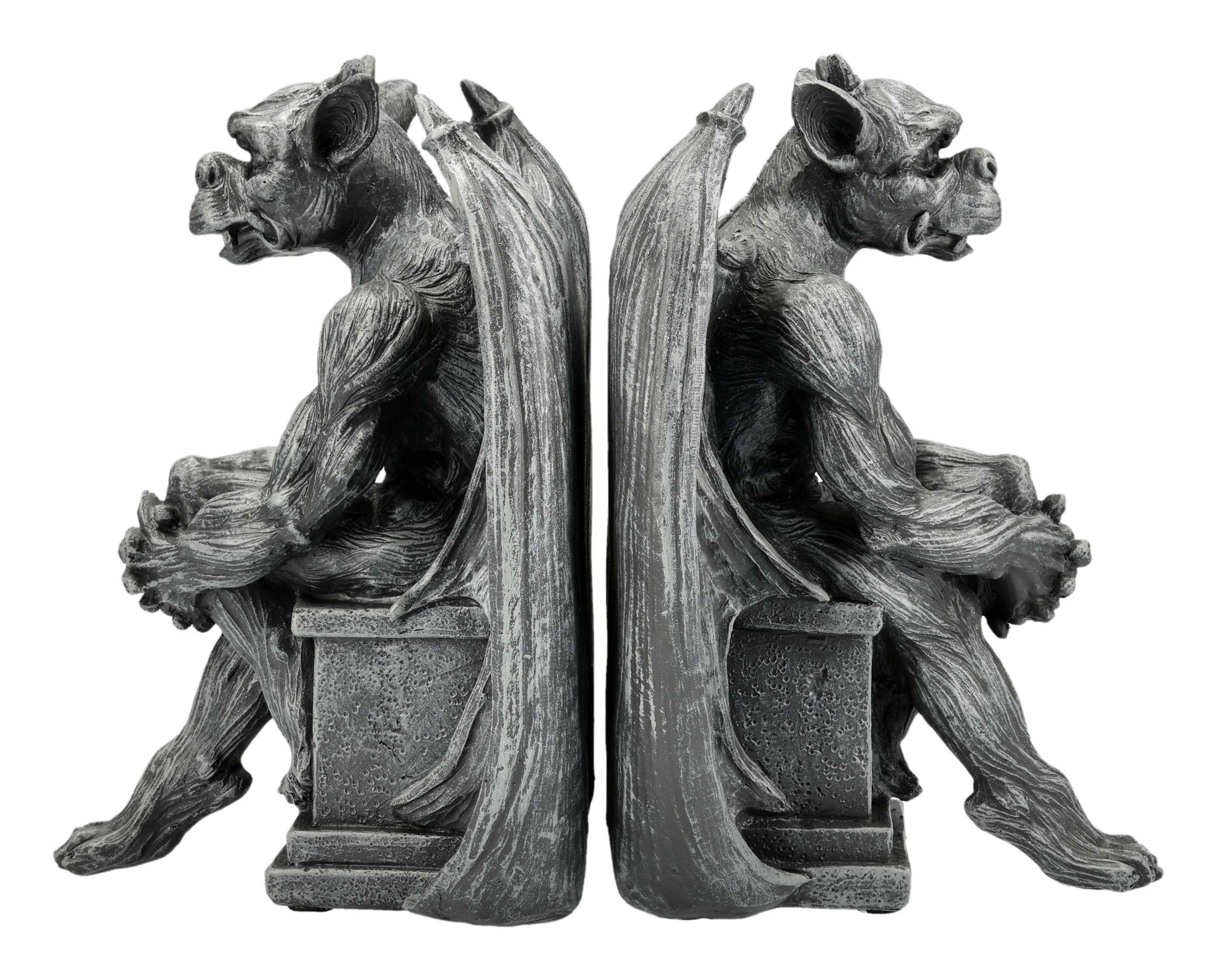 Figuren Shop GmbH Buchstütze Gargoyle Buchstützen – Gothic Wächter Figuren Fantasy Statue 19,5 cm (2 St)