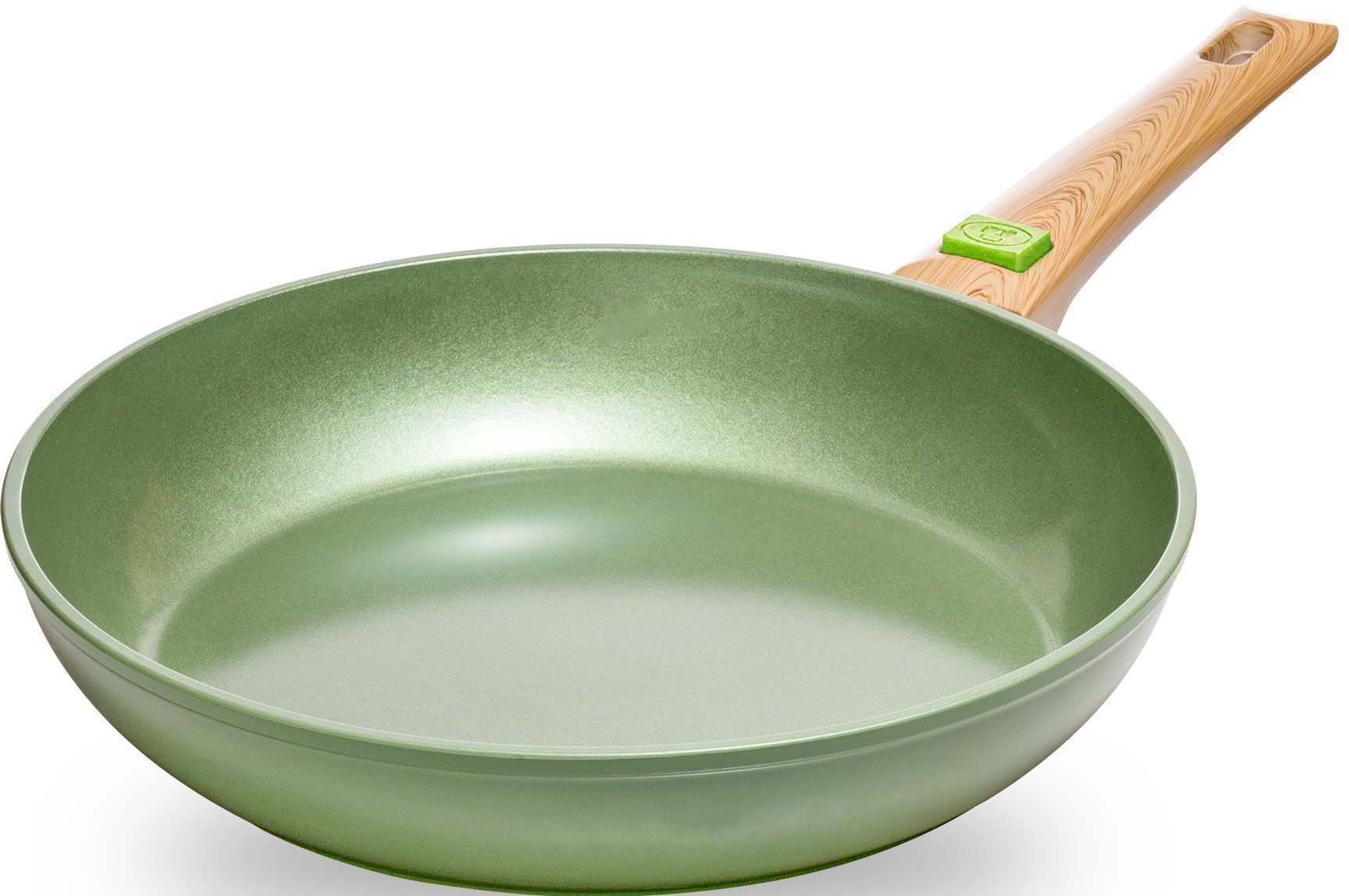 JUST VEGAN Pfannen-Set cm (Set, Aluminium abnehmbarer 2-tlg), Griff, Induktion pflanzliche Keramikbeschichtung, 24/28 CeraVegan