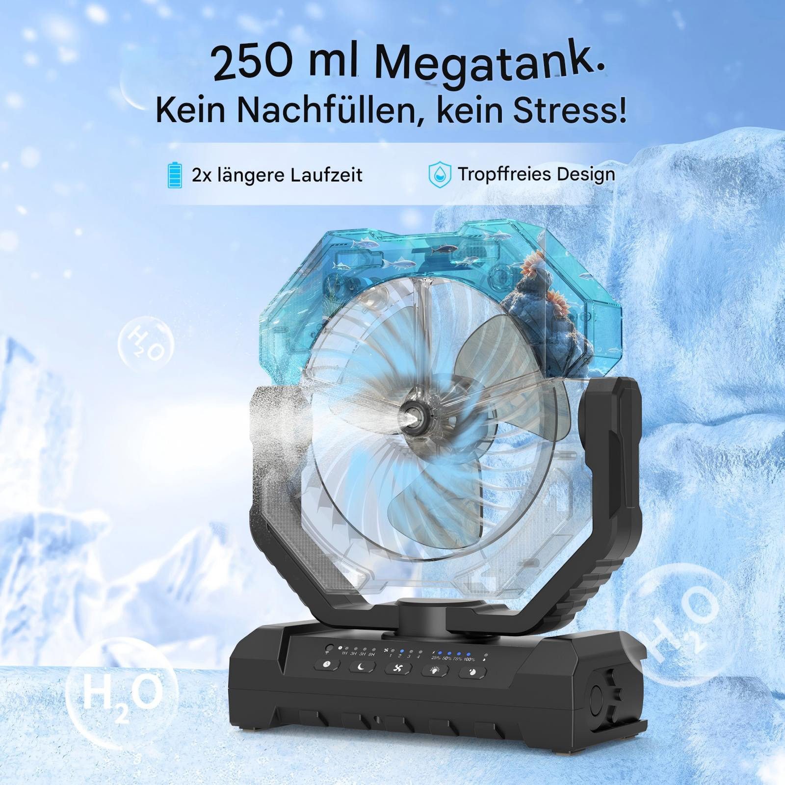 ATEROLL Standventilator Mobiler 4-Stufen-Ventilator, Bodenventilator mit 3- günstig online kaufen