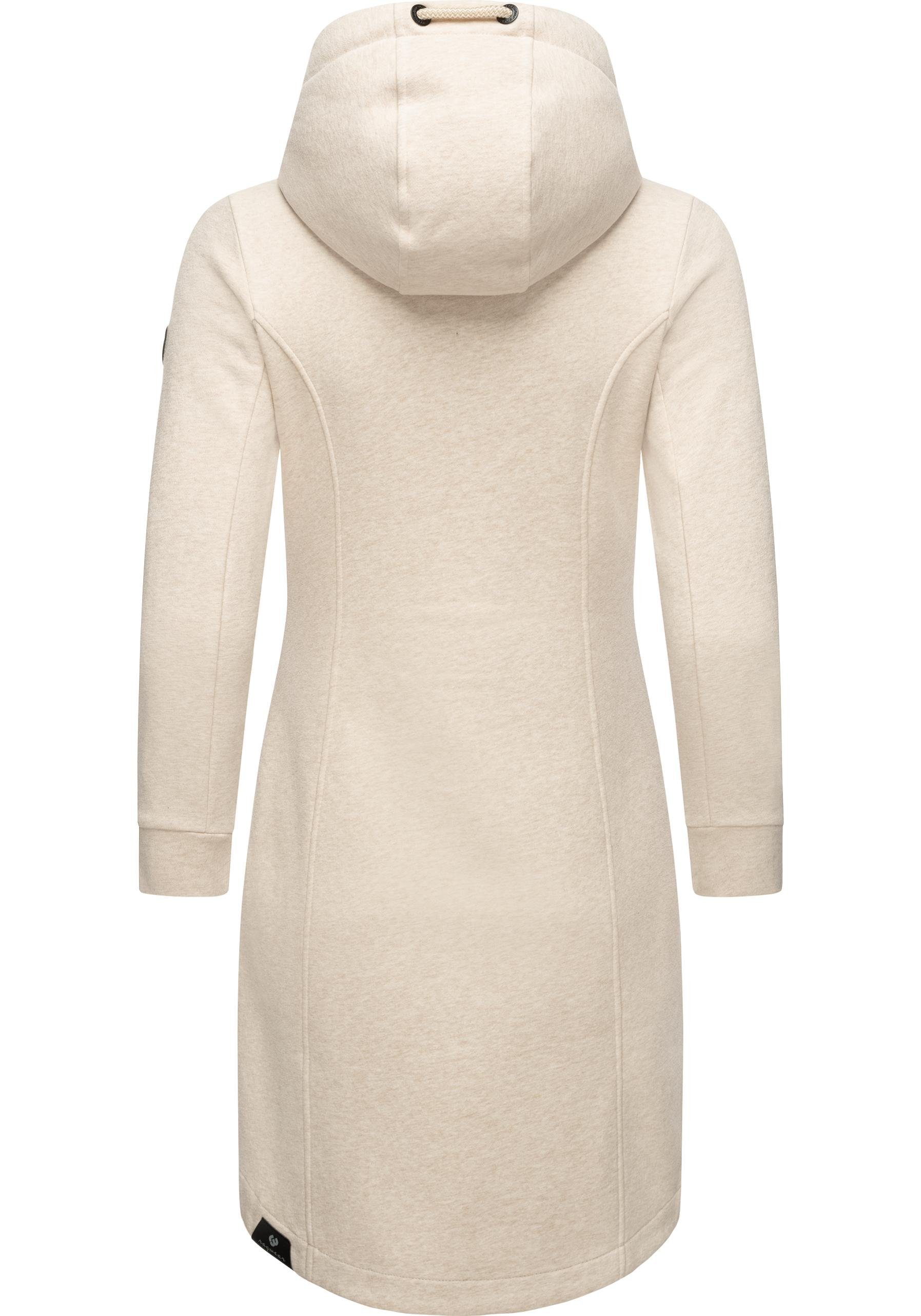 Ragwear Kurzmantel Letti Long Übergangsjacke aus Fleece mit Kapuze