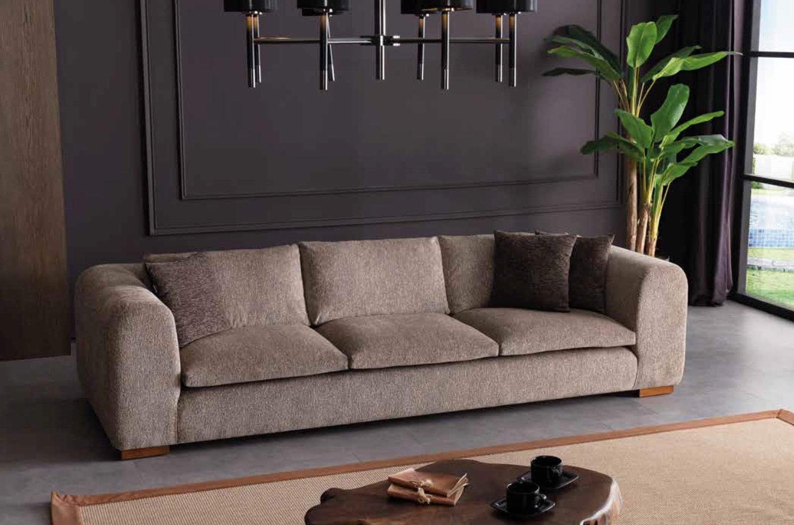 JVmoebel Sofa Big Sofa Couch 280cm Möbel Wohnzimmer Couchen Stoff Textil, Made in Europe