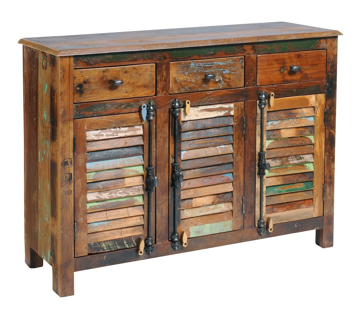 Main Möbel Sideboard Sideboard 122x91cm 'Hawkins' recyceltes Altholz mehrfarbig lackiert (1 St)