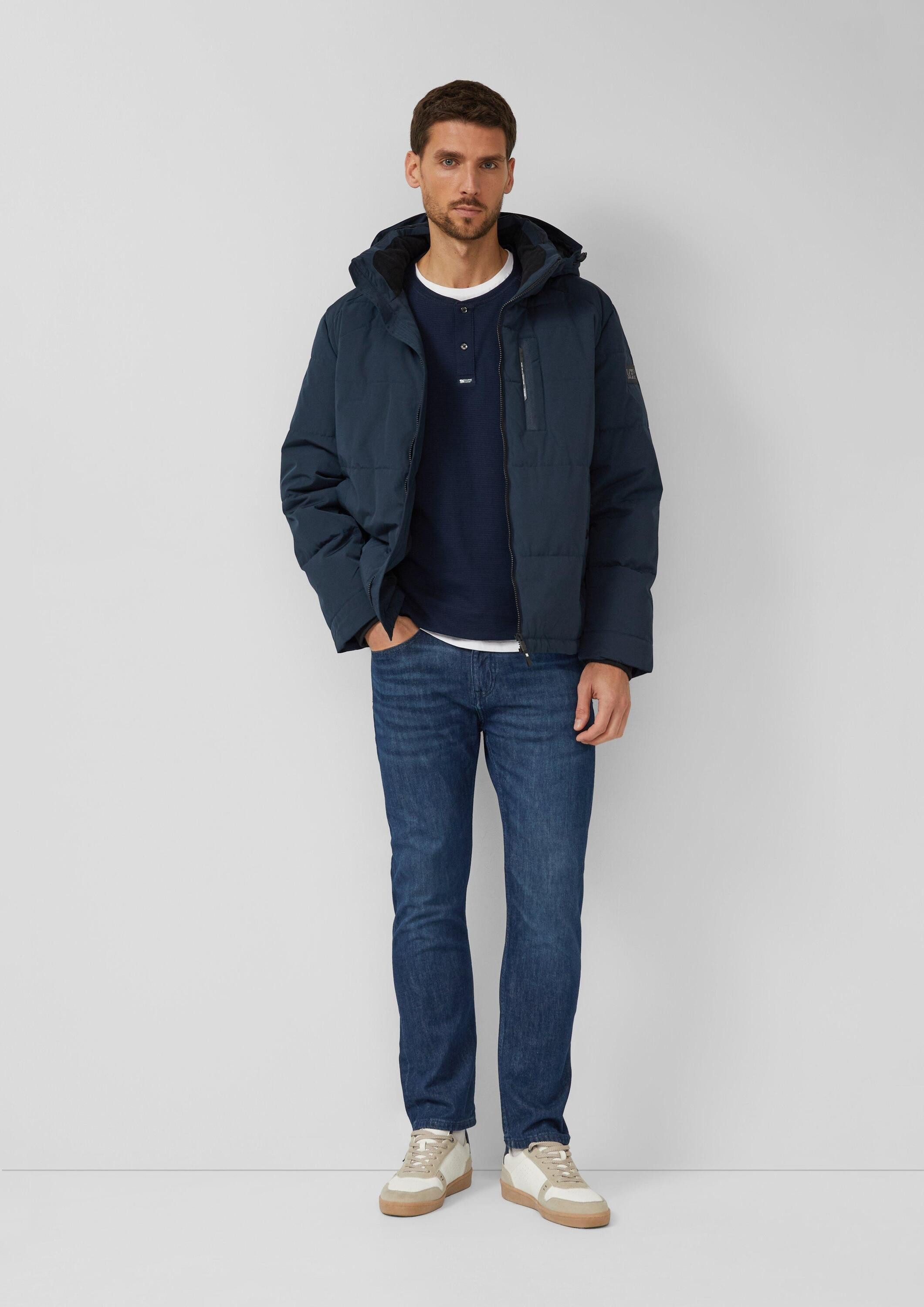 s.Oliver Langarmshirt T-Shirt Strukturiertes Langarmshirt mit Henley-Ausschnitt