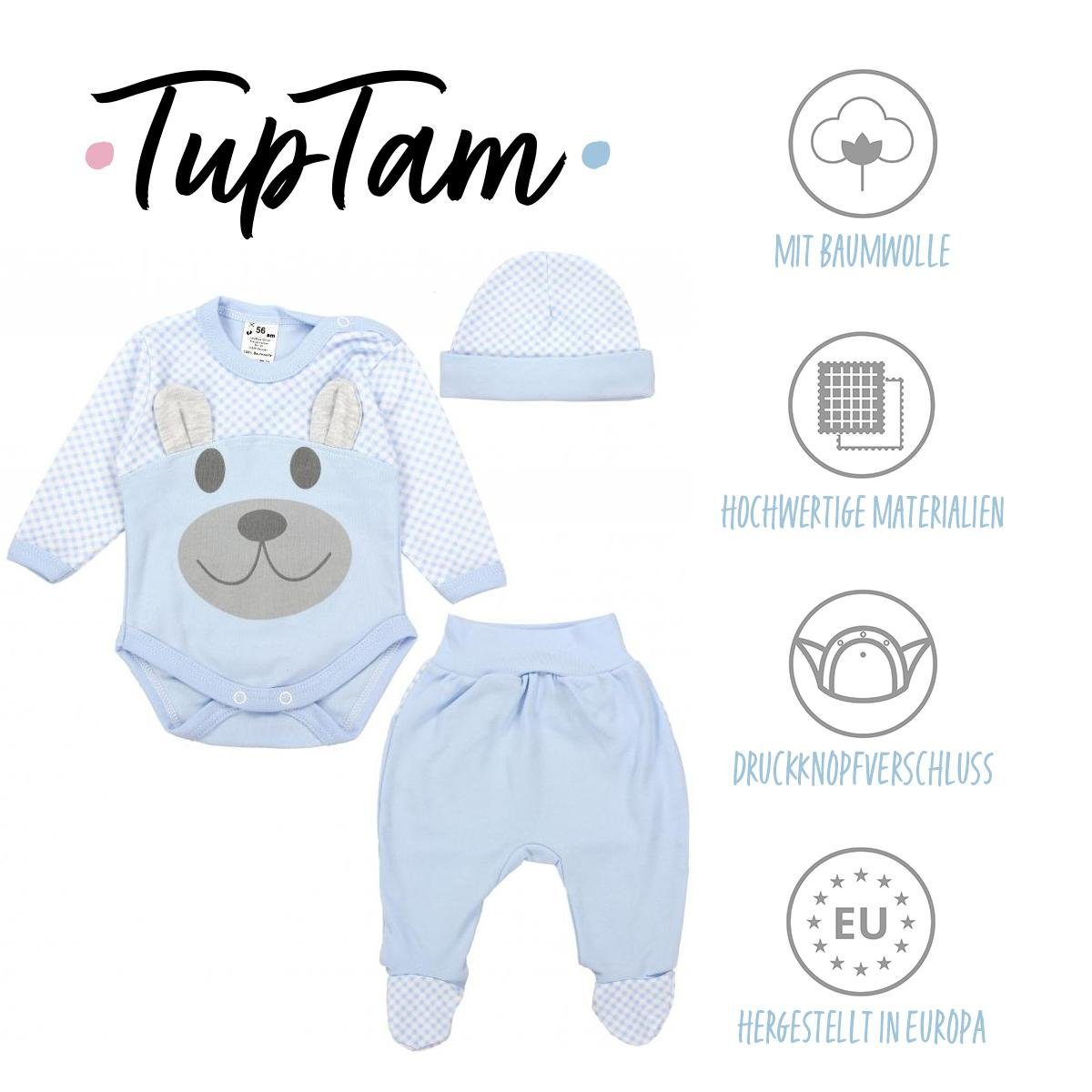 Kleidung Erstausstattungspaket Baby Bekleidungsset Body Strampelhose Mütze Set Blau TupTam