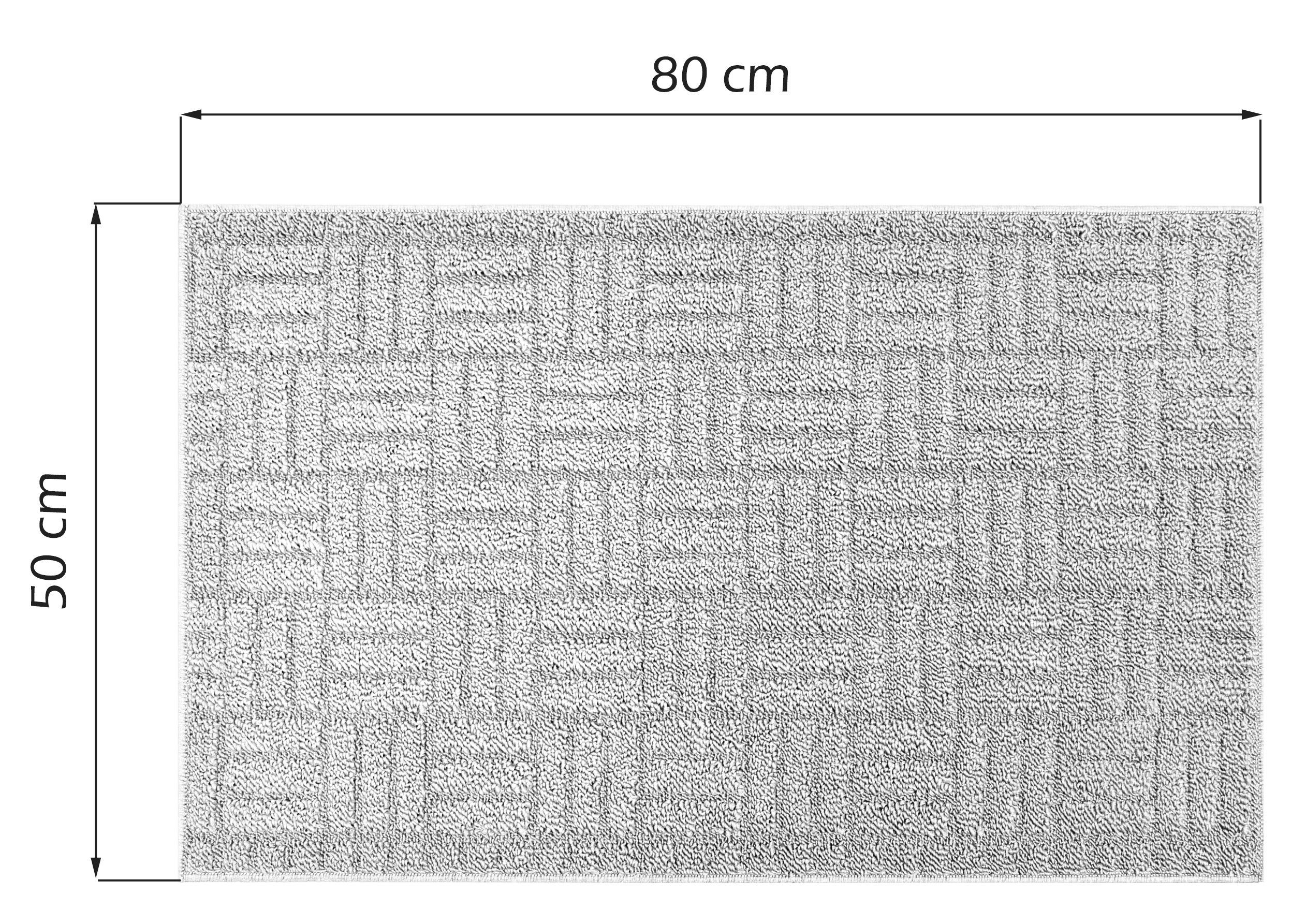 mm, 10 cm, Küchenläufer Küchenmatte grau Lashuma, Küchenteppich 50x80 Höhe: rechteckig, gemustert Narciso,