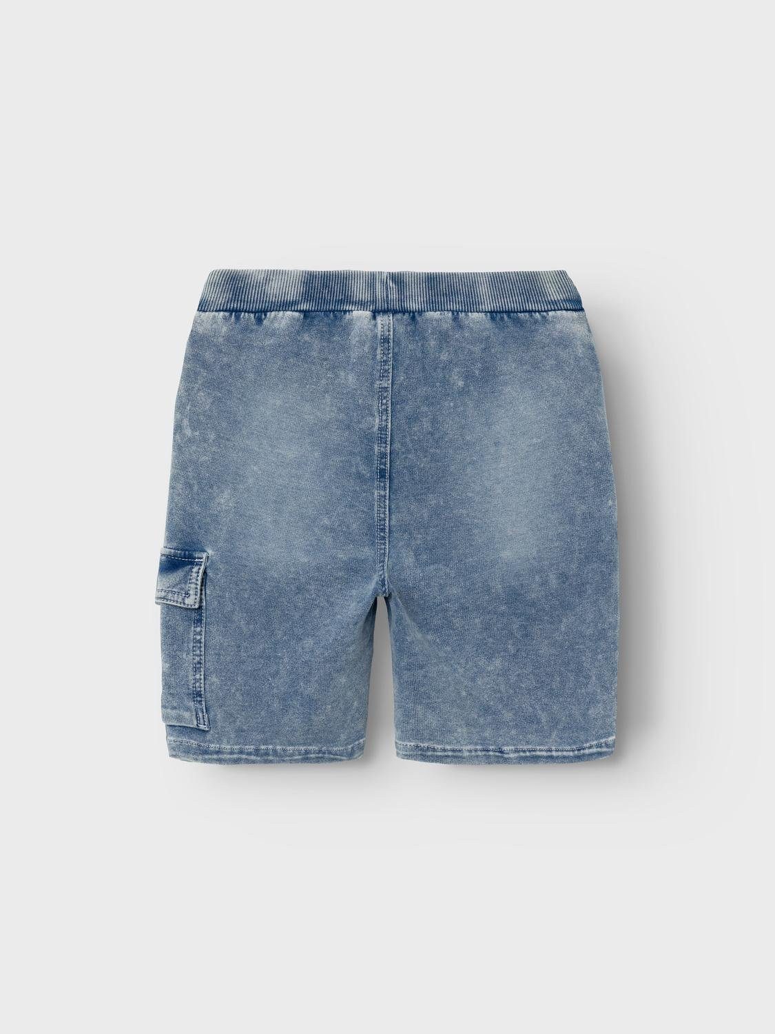 Name It Shorts Stretch Jeans Kurze Cargo Denim Pants für Jungen Baumwolle Regular Fit unifarben elastisch Pull-on