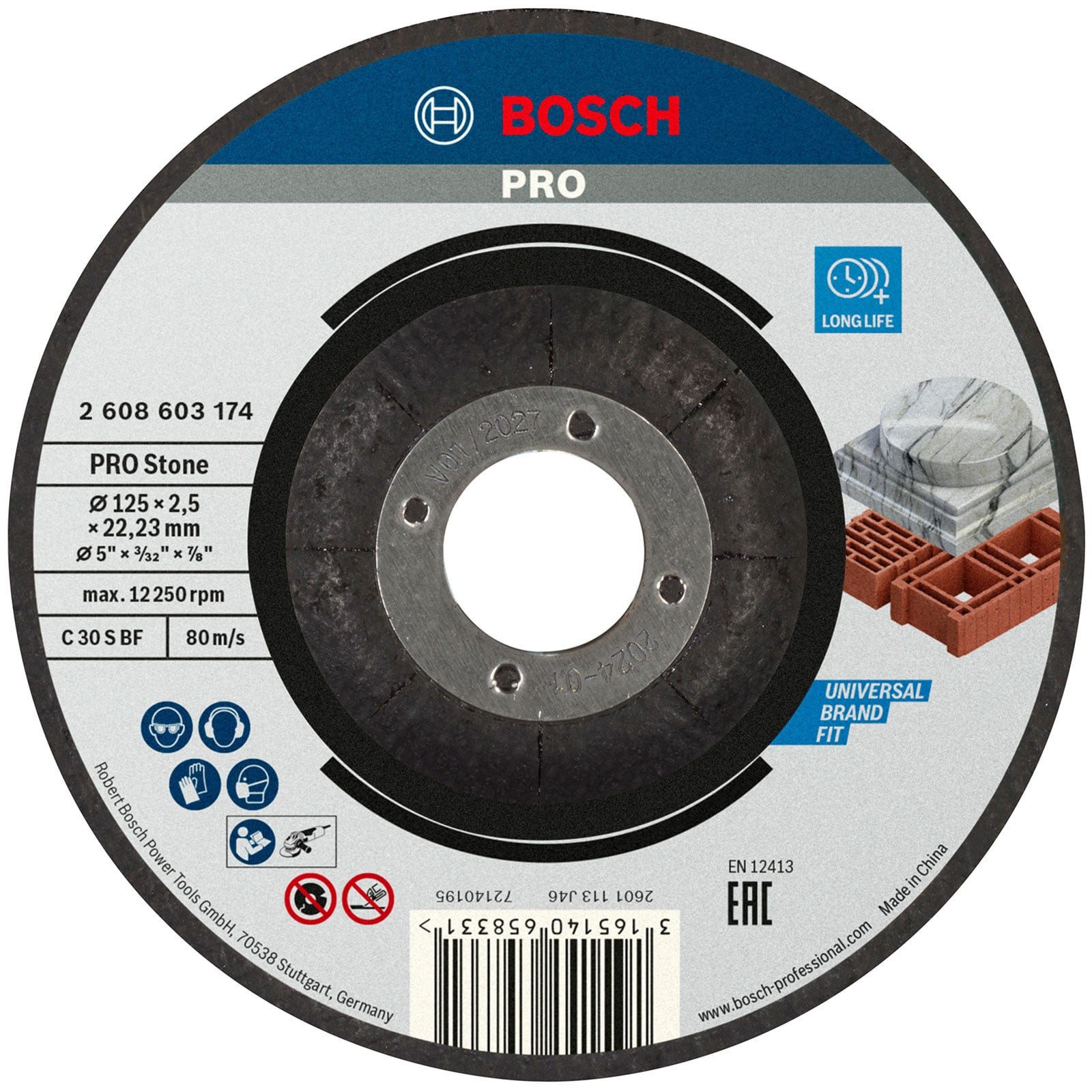 BOSCH Trennscheibe Bosch PRO Stone Trennscheibe 125 x 2,5 x 22,23 mm - 2608603174