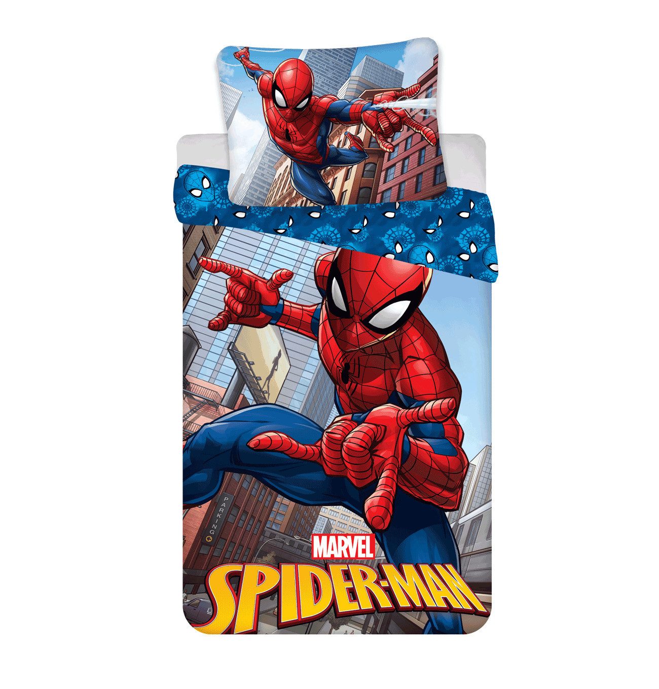 Spiderman Bettwäsche Spiderman Wende Bettwäsche Kopfkissen Bettdecke 135/14 günstig online kaufen
