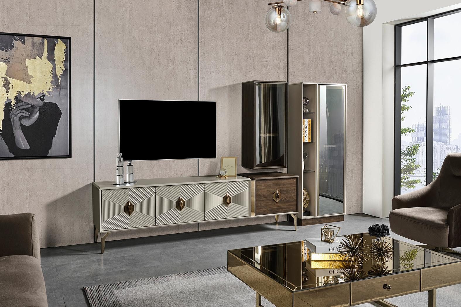 Xlmoebel Wohnwand Luxuriöses Wohnzimmer-Ensemble des Designers günstig online kaufen