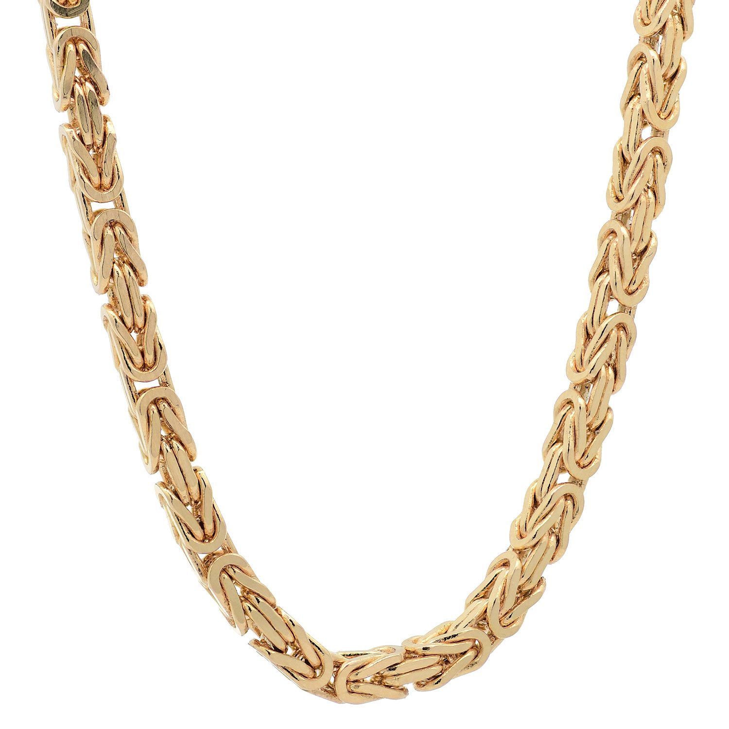 HOPLO Königskette Goldkette Königskette Länge 19cm - Breite 2,5mm - 585-14 Karat Gold, Made in Germany