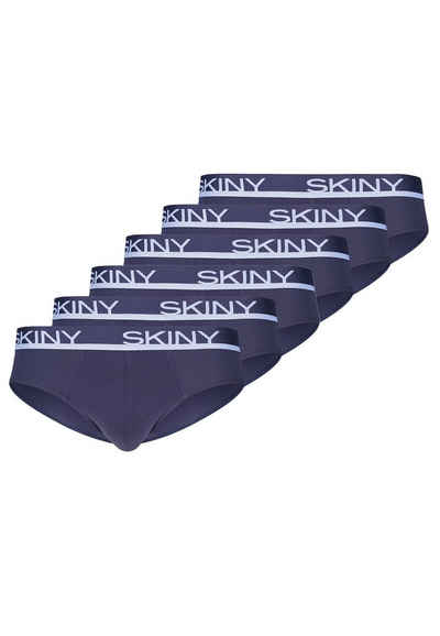 Skiny Slip »6er Pack Cotton« (Spar-Set, 6-St) Slip / Unterhose - Baumwolle - Ohne Eingriff - Weicher angesetzter Bundgummi mit Logo, Aus natürlicher Baumwolle, Stretch-Material für den perfekten Sitz