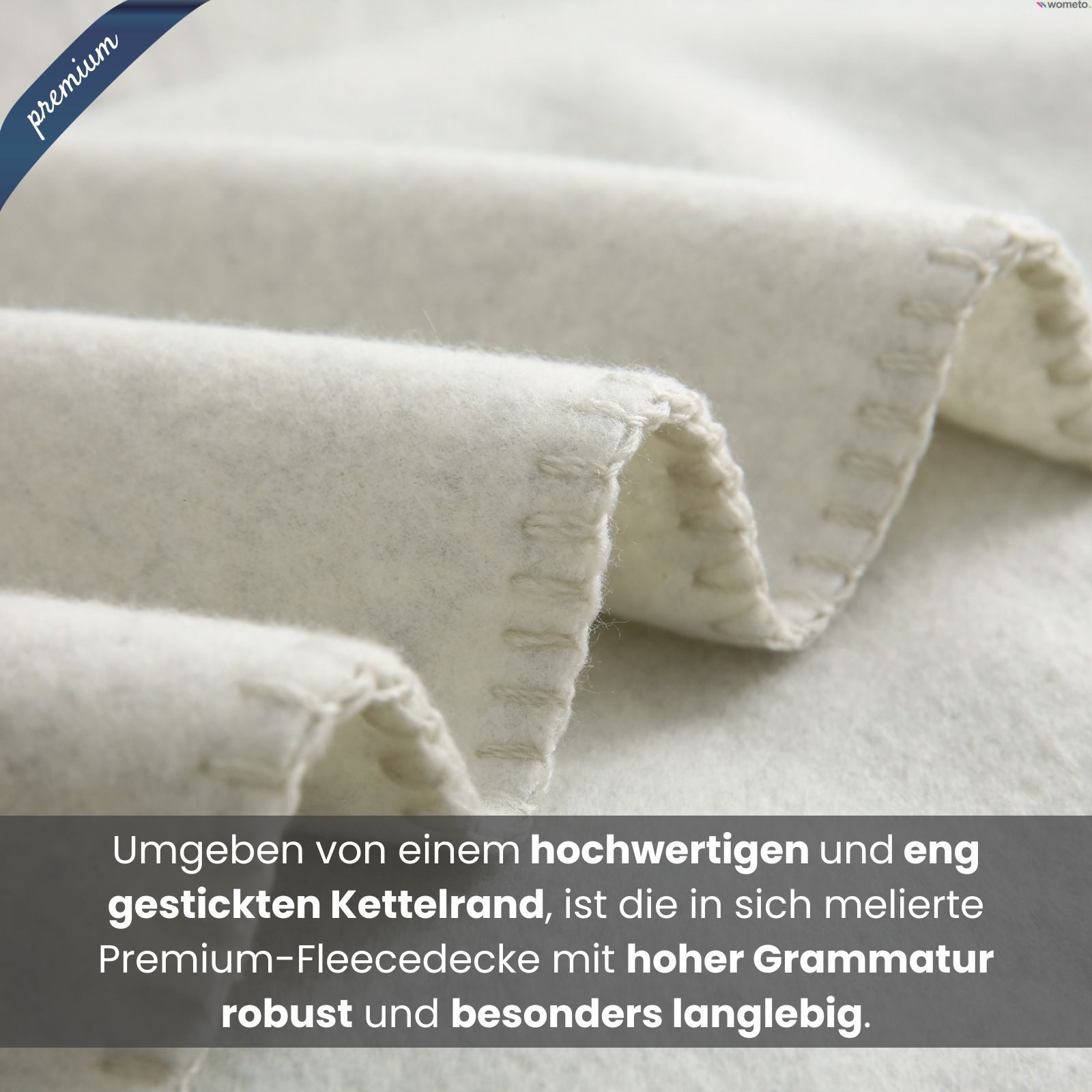Wohndecke Premium-Fleecedecke in 2 Größen, wometo, OEKO-TEX®, extra dick, Qualitäts-Kettelrand & Anti-Pilling – Bild 4 von 5