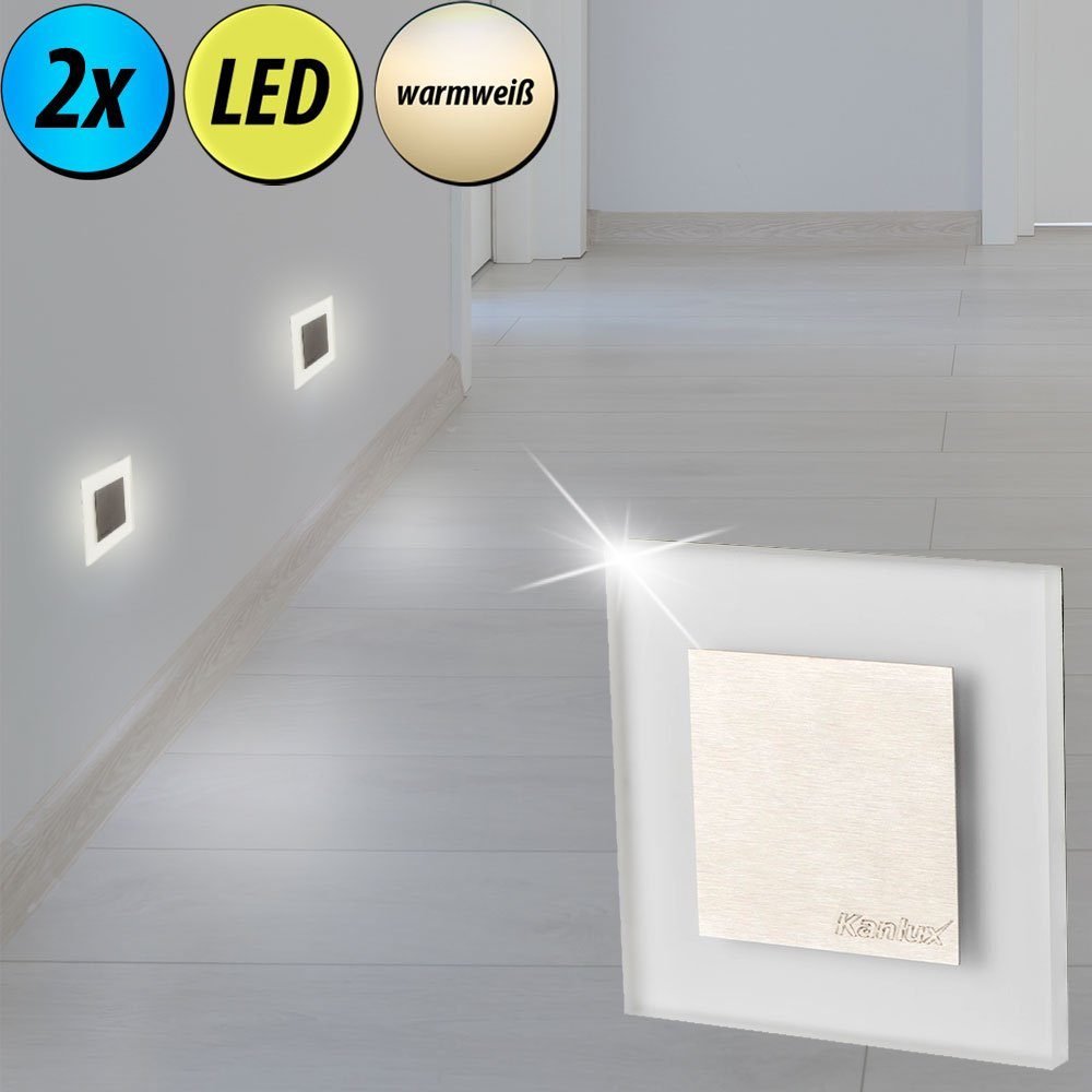 Warmweiß, 2er verbaut, fest LED LED-Leuchtmittel Decken etc-shop LED Einbaustrahler, Wand Set Lampen Zimmer Ess Treppen Beleuchtung