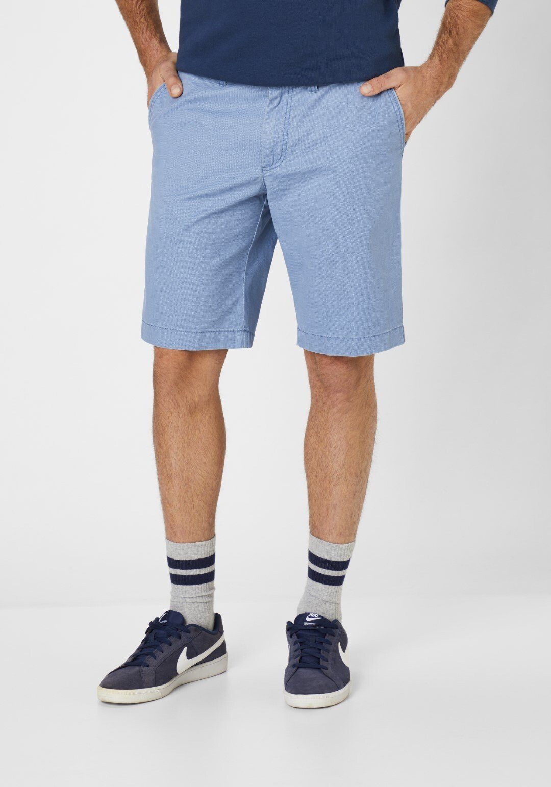 Bermudas Chinoshorts Stretchanteil Muster und Redpoint lt.blue mit SURRAY