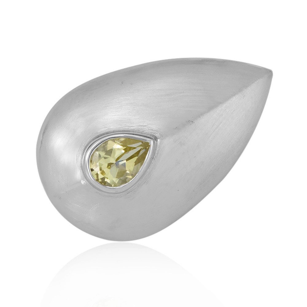 Cavill Solitärring Cavill Ring 0,675 ct Citrin Tropfen 925 Silber Modernes Design (1-tlg)
