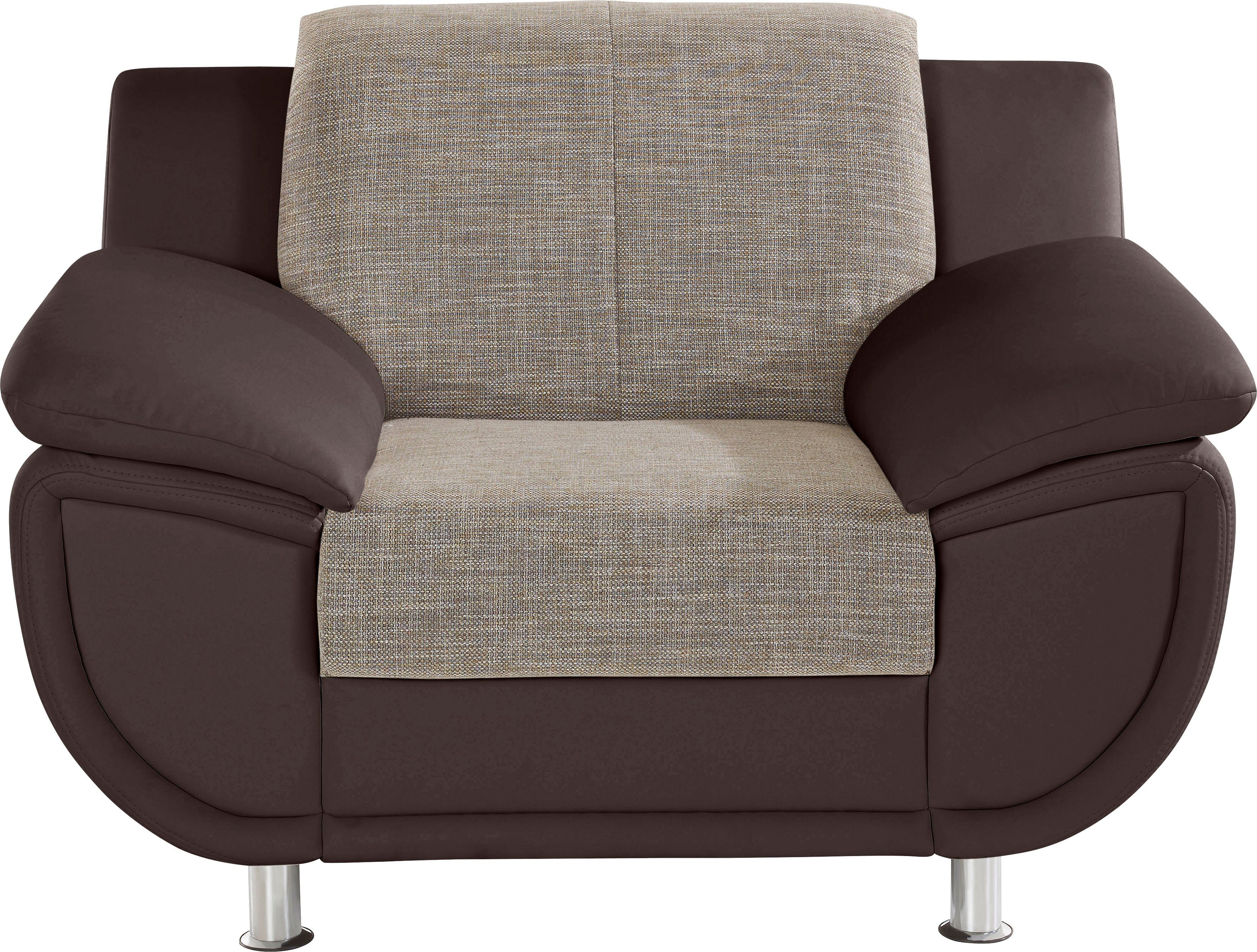 TRENDMANUFAKTUR Sessel Rondo 3, Loungesessel, wahlweise mit komfortablem Federkern, mit extra breiten Armlehnen