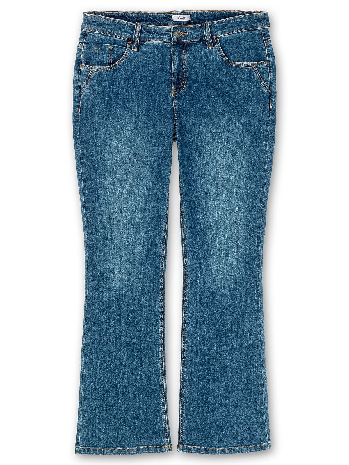 Bootcut-Jeans SUSANNE viel Denim Beinen bei ideal blue Sheego und Bauch Große schmalen Größen