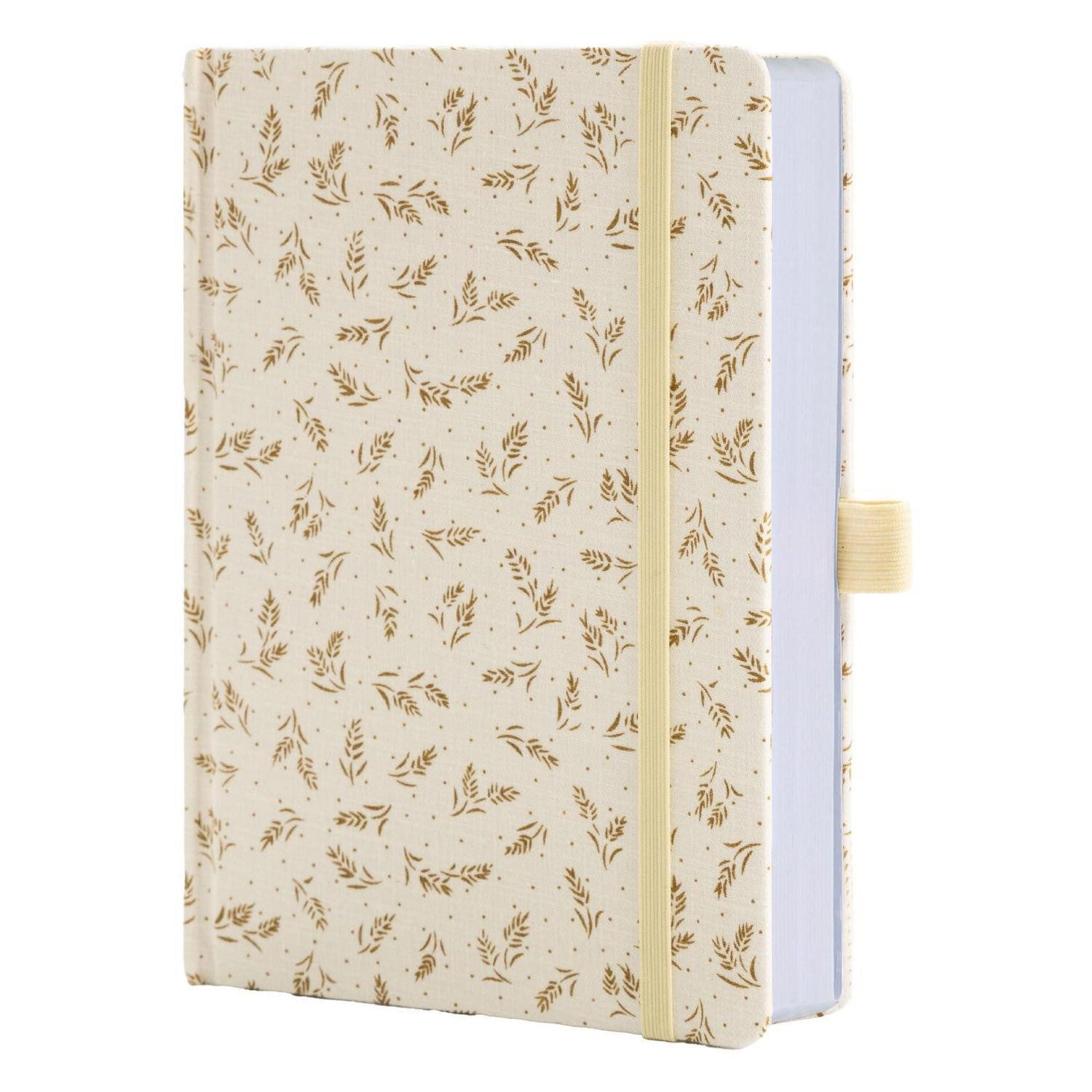 LuxusKollektion Tagebuch Tagebuch A5 Liniert Beige 316 Seiten Stoff Blume