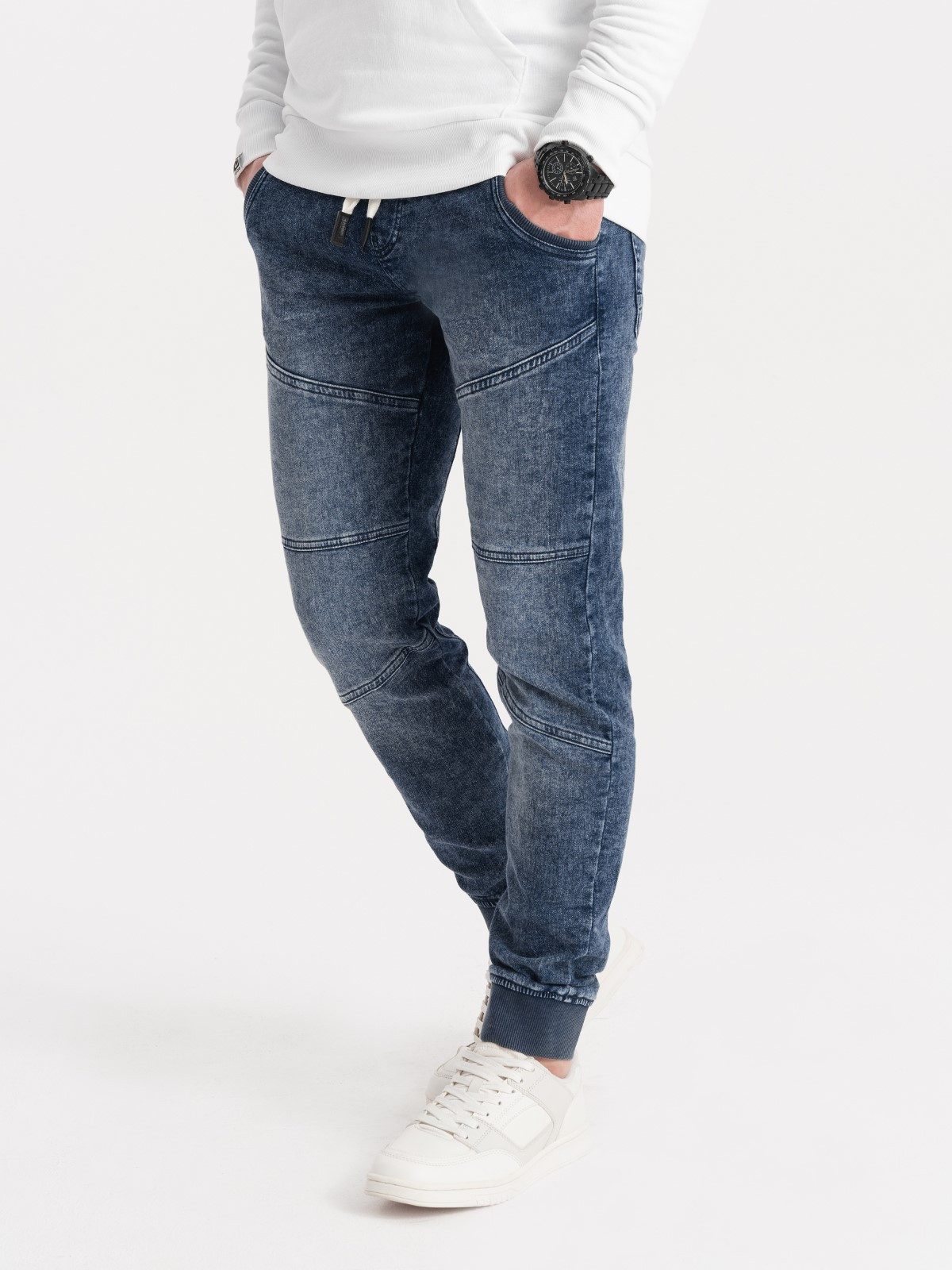 OMBRE Jeggings Marmorierte Herrenhose Jeggings mit Nähten