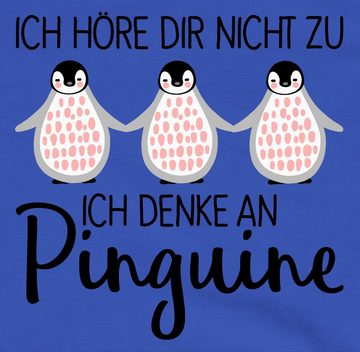 Shirtracer Hoodie Ich denke an Pinguine Tiermotiv Animal Print