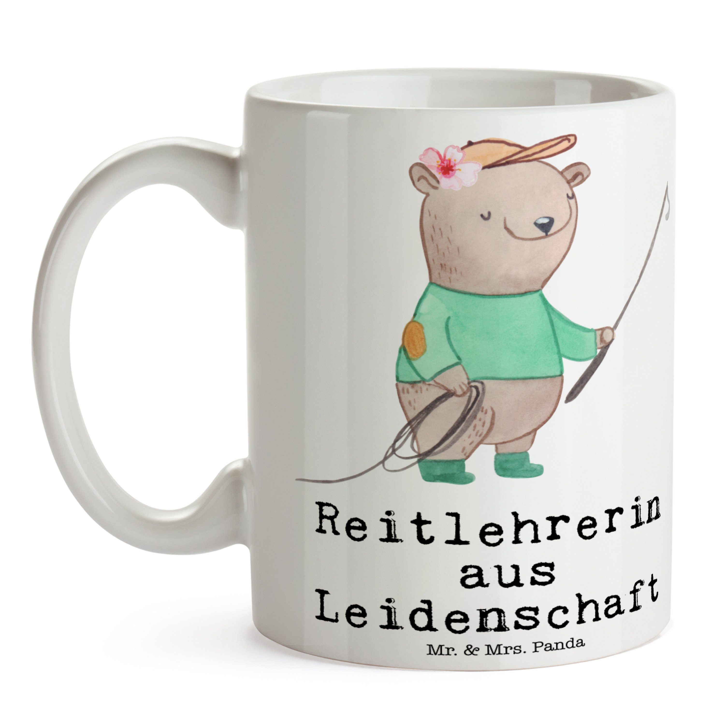 Kaffeetass, & Weiß aus Keramik Geschenk, Panda Mrs. - Mr. Abschied, Leidenschaft Tasse - Reitlehrerin