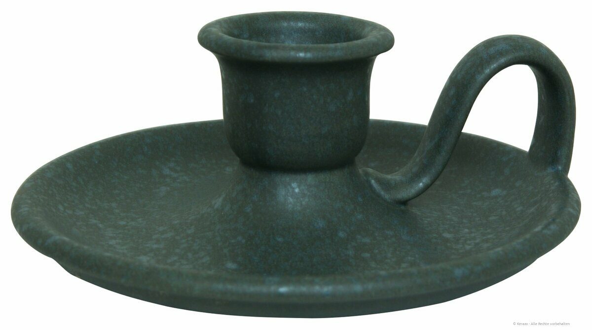 Bunzlauer Keramik Kerzenständer Bunzlauer Keramik retro Chamberstick Kerzenhalter Ø14,5x5,5cm, ZIELON