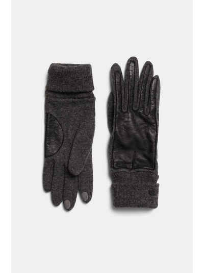 Esprit Lederhandschuhe »Handschuhe aus Material-Mix«
