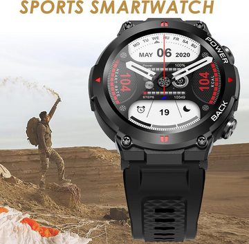 findtime Smartwatch (1,32 Zoll, Android, iOS), Telefonfunktion Blutdruck Sportuhren Outdoor Military IP68 Wasserdicht