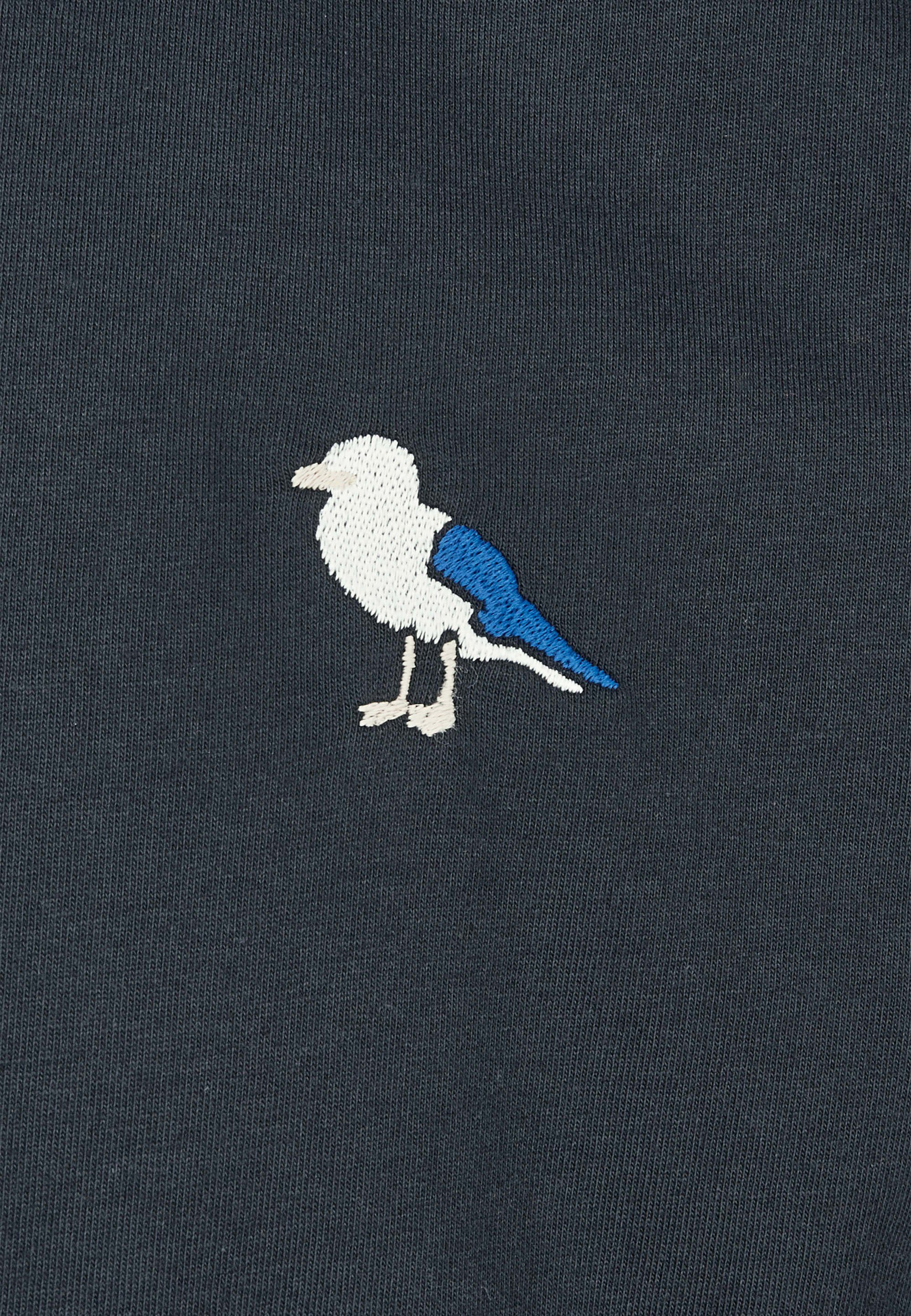 Gull dunkelgrau-blau (1-tlg) mit Embro Cleptomanicx Gull-Stickerei T-Shirt