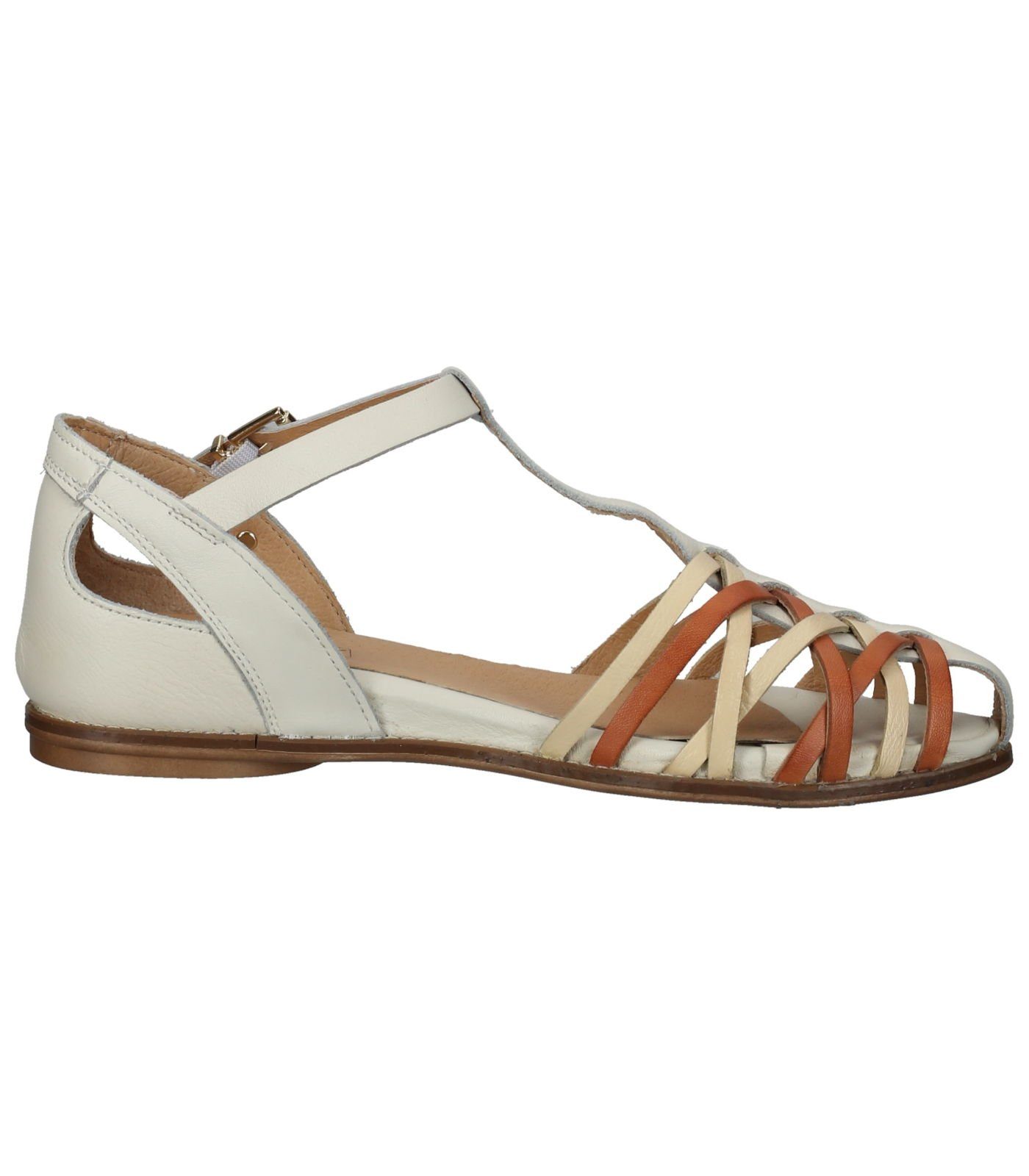 Beige Leder Sandalen PIKOLINOS Riemchensandalette Weiß