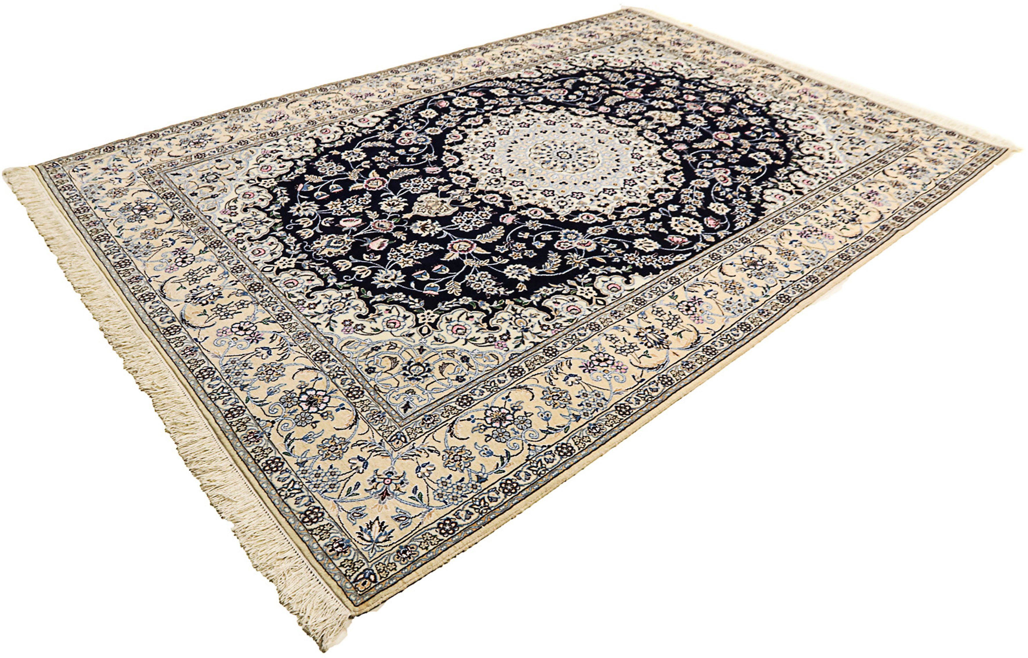 Orientteppich Perser - Nain - Royal - 303 x 205 cm - dunkelblau, morgenland, rechteckig, Höhe: 10 mm, Wohnzimmer, Handgeknüpft, Einzelstück mit Zertifikat