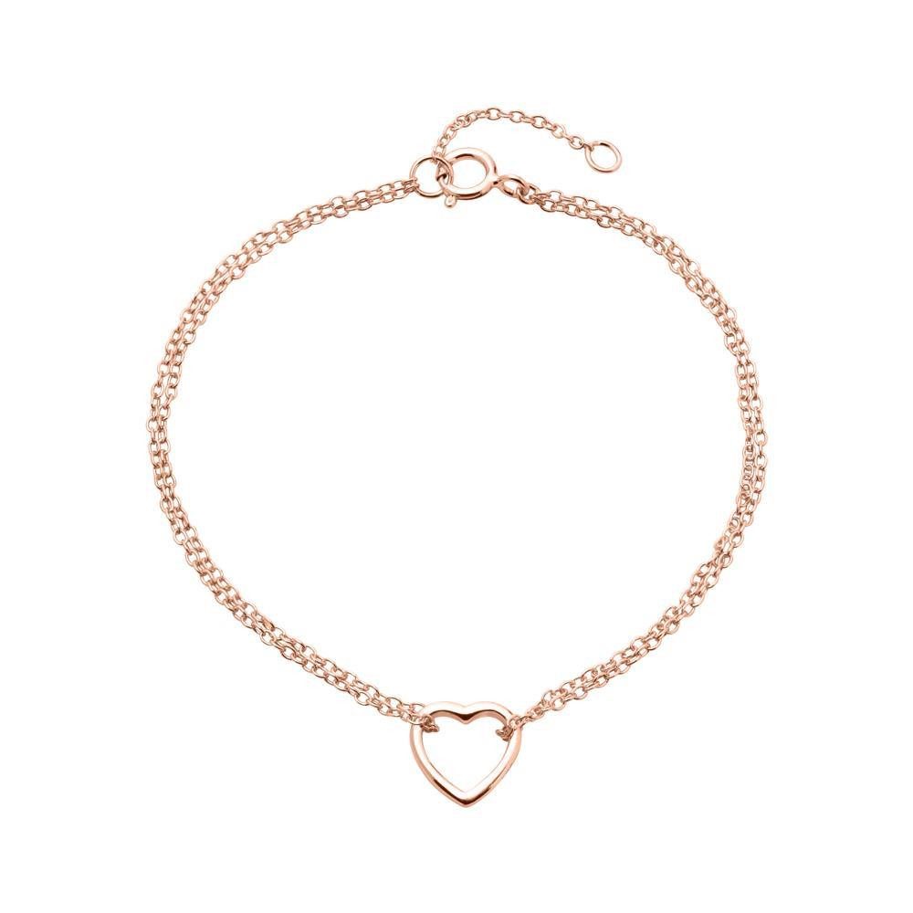 Silberarmband Armband Herz Sterlingsilber rosévergoldet