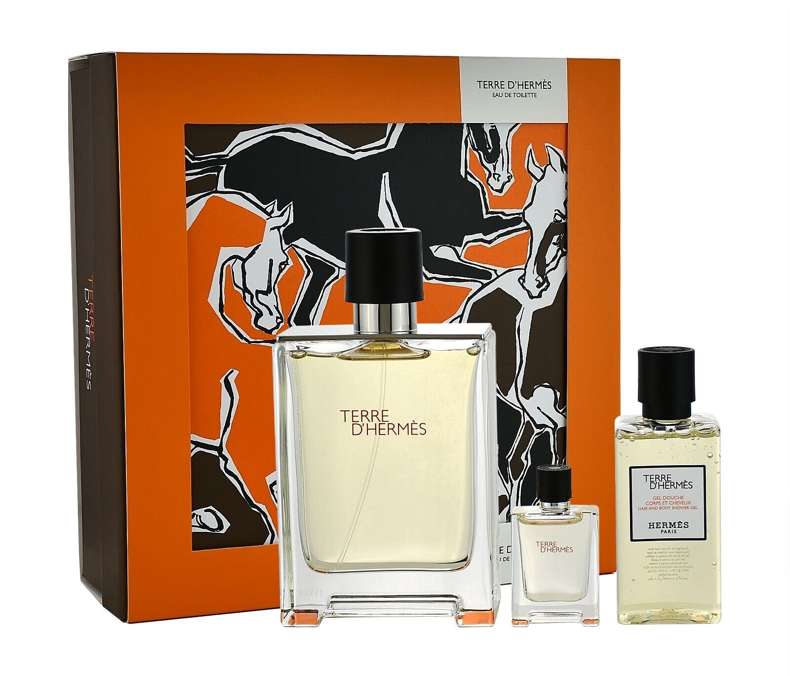 HERMÈS Duft-Set HERMES TERRE D\'HERMES EDT 100ML + EDT 5ML + SG 40ML