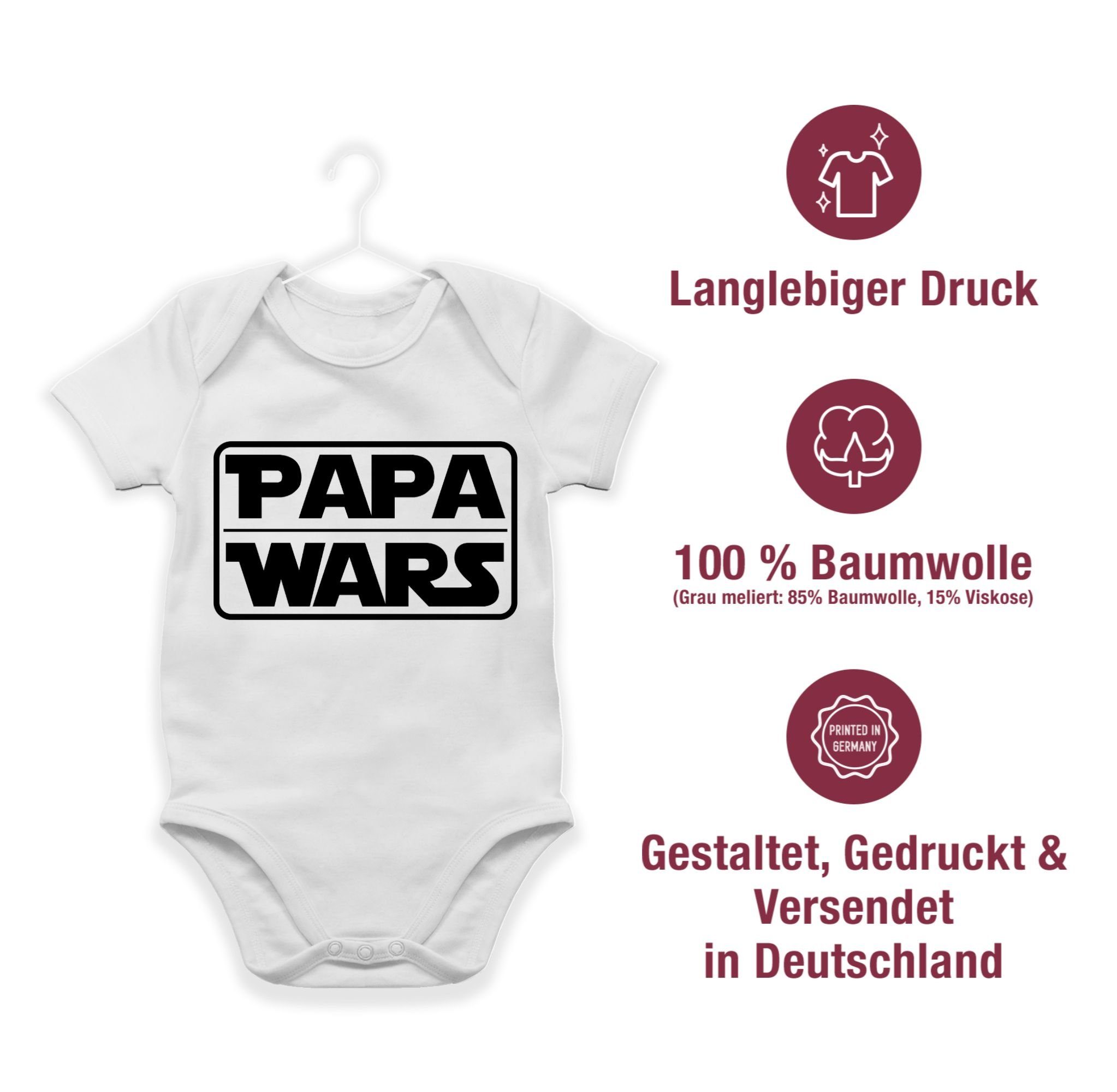 Shirtracer Baby Sprüche Wars Papa 2 Weiß Shirtbody