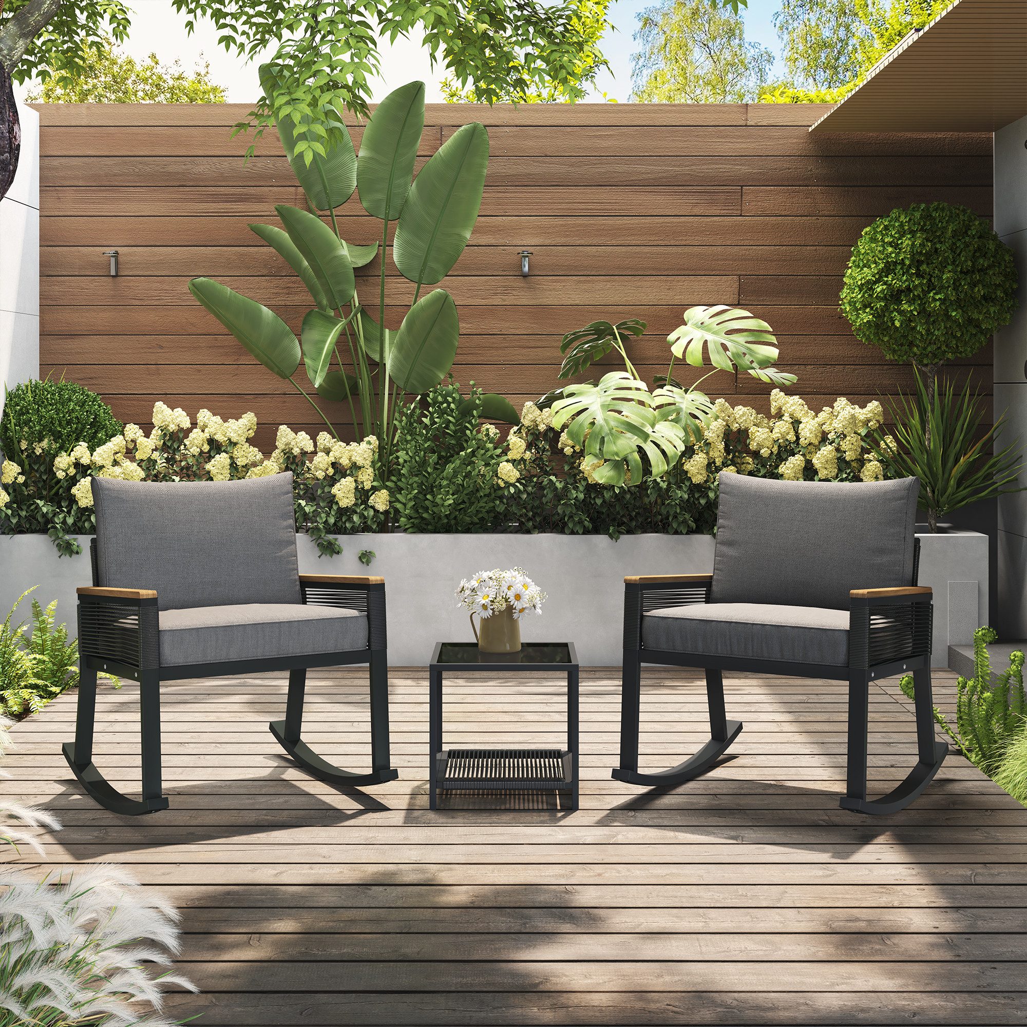 Merax Balkonset, (3-tlg., Balkonmöbel Terrassenmöbel Bistroset), günstig online kaufen