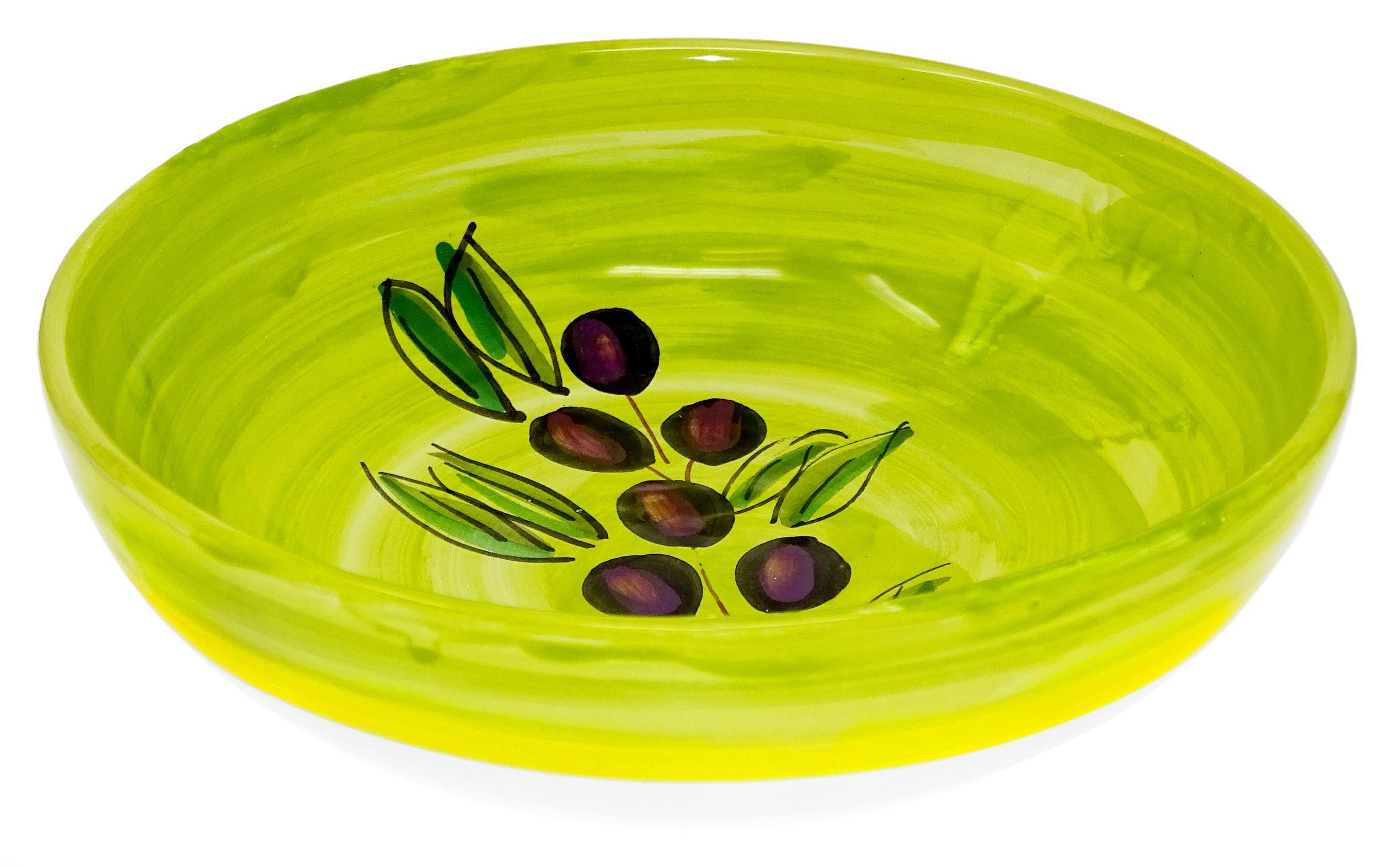 Olive handgemacht Runde Lashuma Servierschüssel, Keramik, Obstschale Salatschüssel,