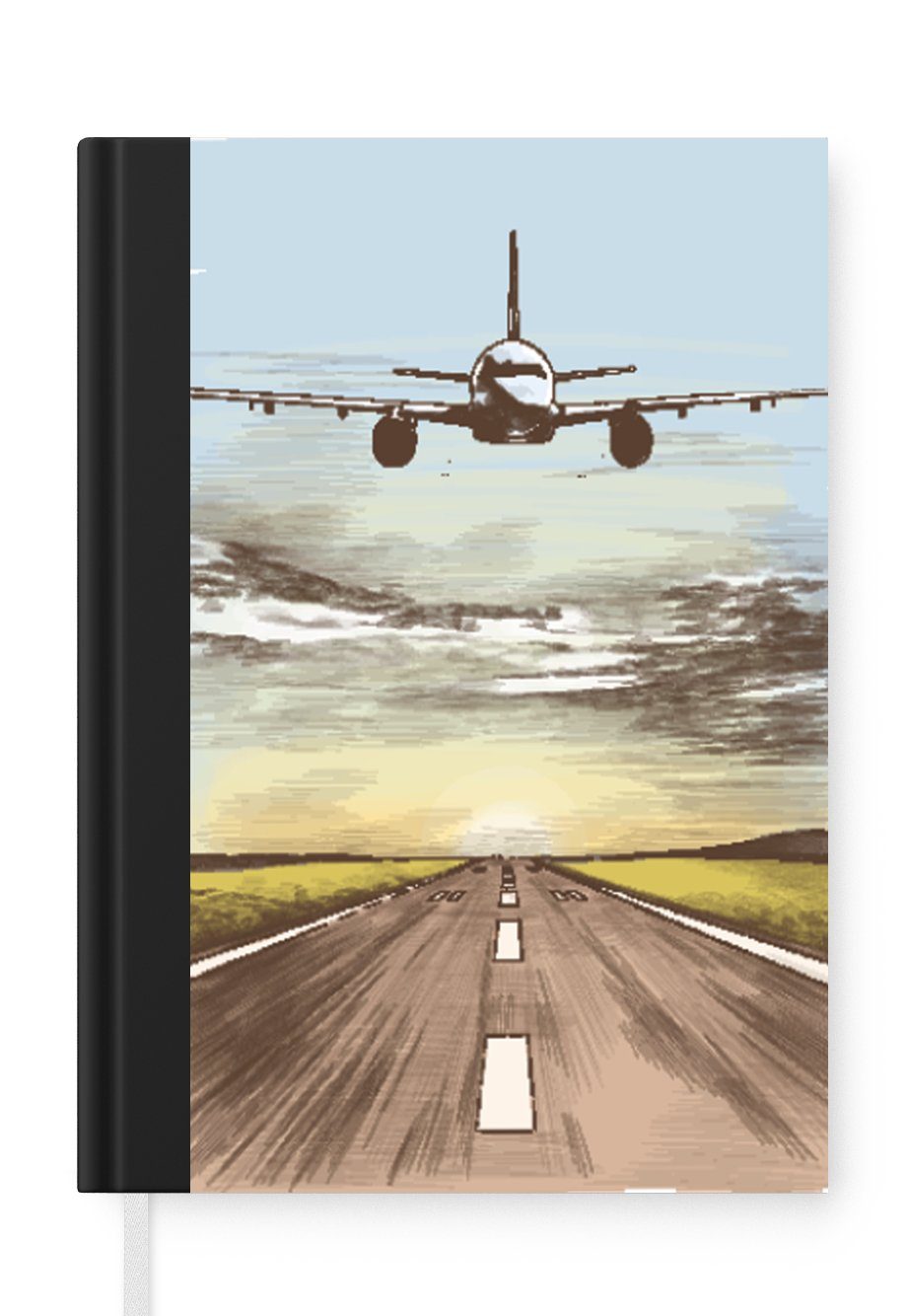 MuchoWow Notizbuch Flugzeuge - Himmel - Sonne, Journal, Merkzettel, Tagebuch, Notizheft, A5, 98 Seiten, Haushaltsbuch