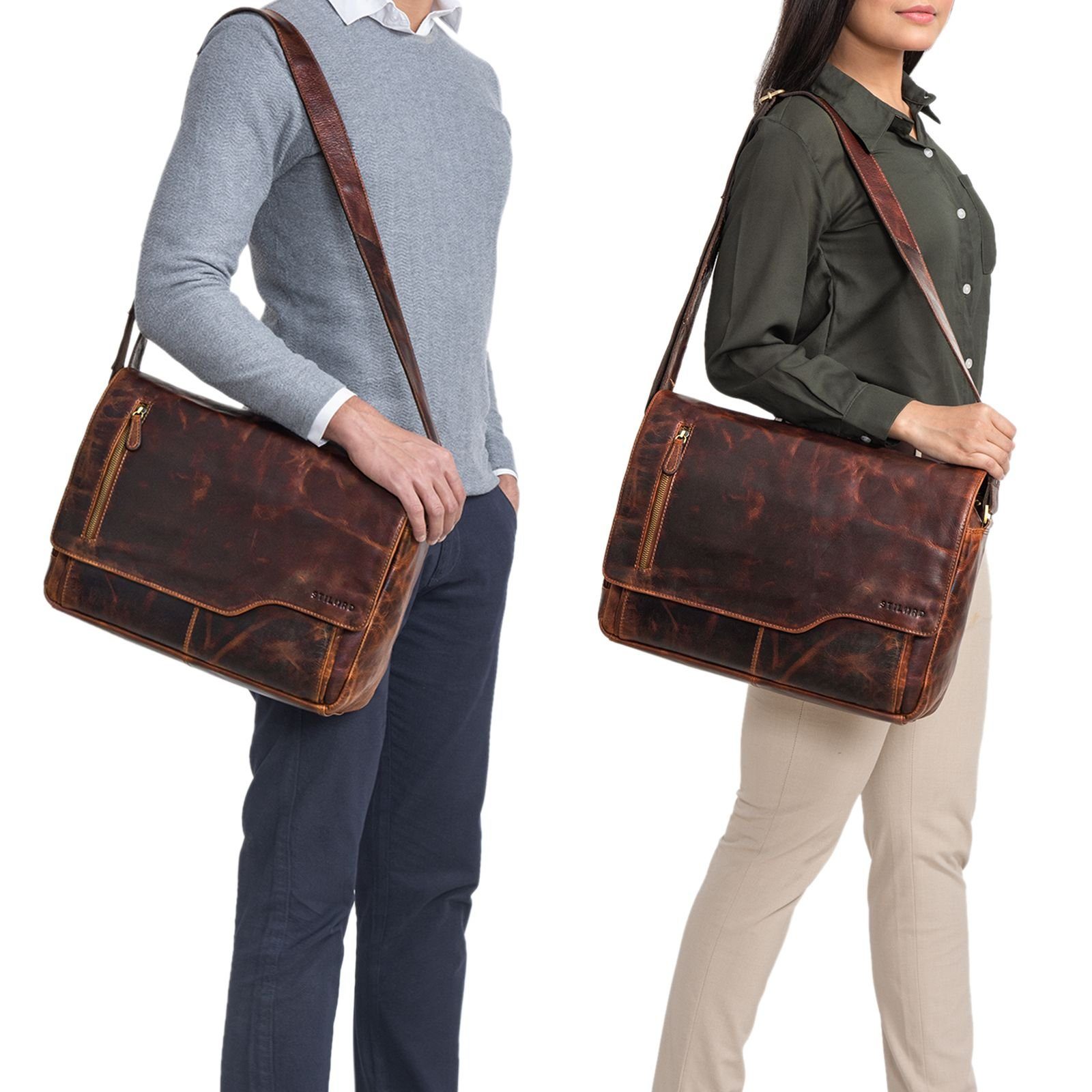 STILORD Laptoptasche "Marlon" Ledertasche Herren Business