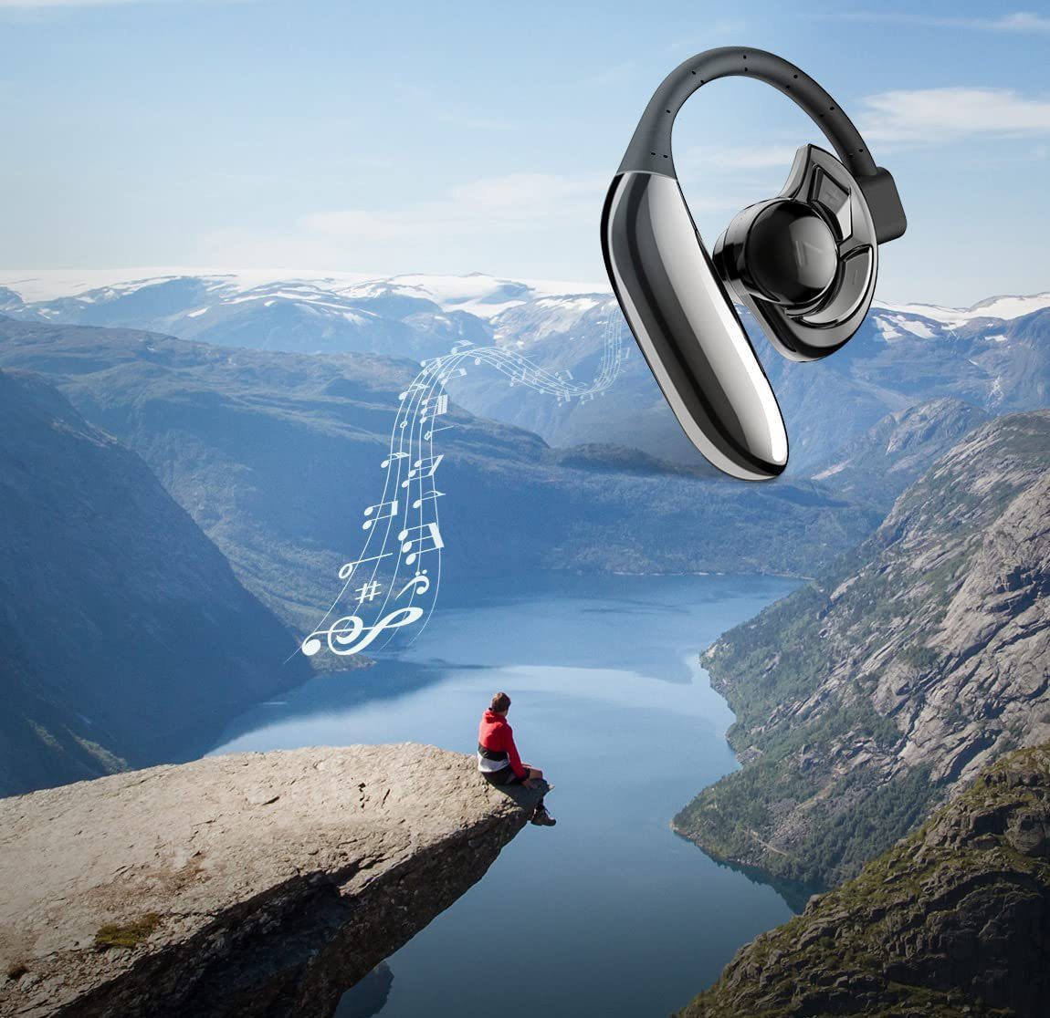 mit Jormftte Bluetooth-Headset Mikrofon V5.3,Freisprecheinrichtung In-Ear-Kopfhörer