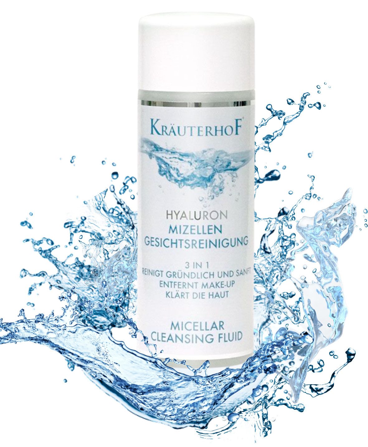 Kräuterhof Gesichtswasser KräuterhoF Hyaluron Mizellen Gesichtsreinigung 3-in-1, 200 ml, 1-tlg., Effektive Mizellen-Technologie, spendet intensive Feuchtigkeit