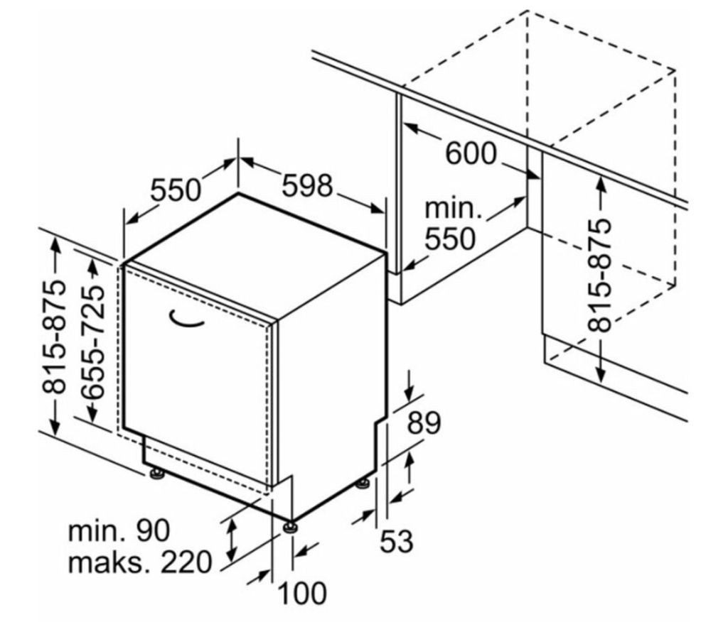 BOSCH vollintegrierbarer Geschirrspüler SMV24AX04E, 12 Maßgedecke